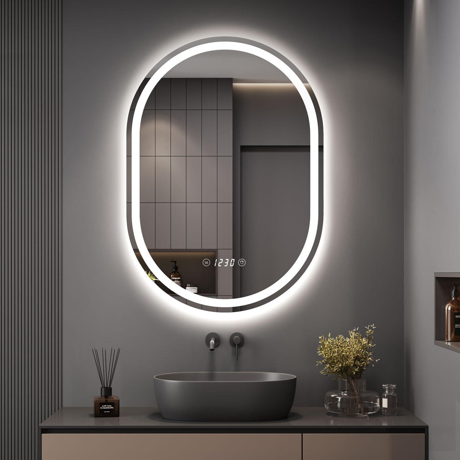 Dripex Badspiegel LED Oval Badezimmerspiegel mit Bluetooth-Lautsprecher / m günstig online kaufen