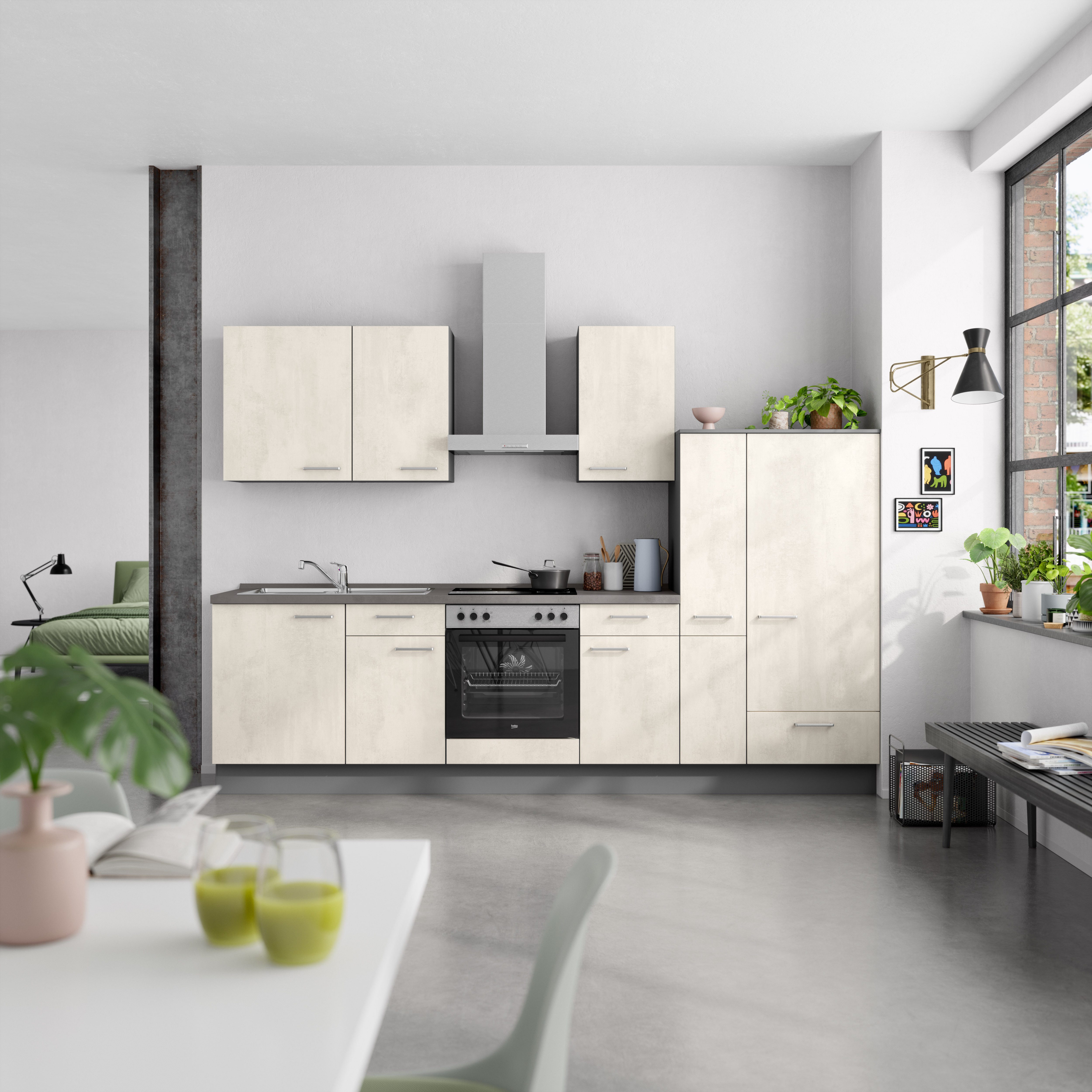 nobilia® Küchenzeile "Riva I", NEU: individuell anpassbar mit gratis Profi-Beratung, vormontiert, Breite 300 cm, Ausrichtung wählbar, wahlw. mit E-Geräten