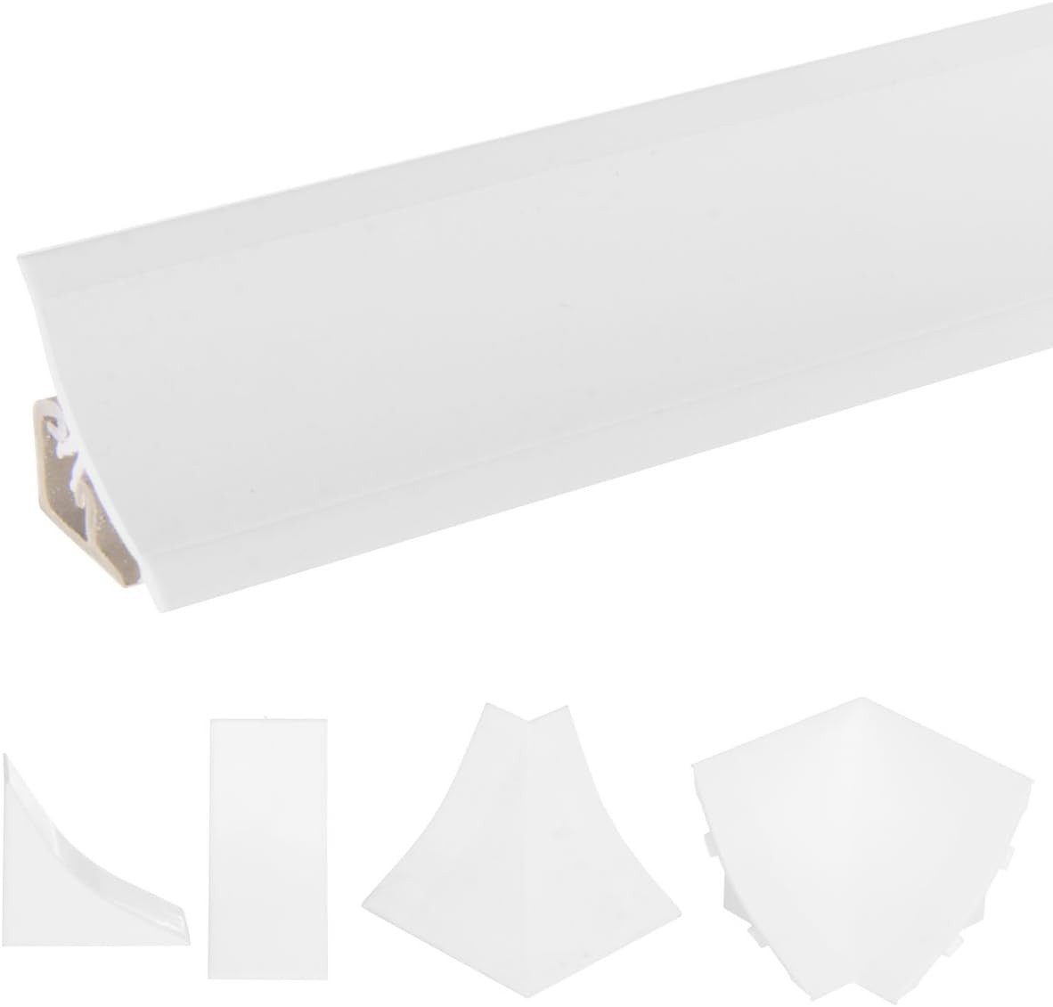 HOLZBRINK Abschlussleiste HOLZBRINK Küchenabschlussleiste Küchenleiste Weiß 23x23mm 50 cm, selbstklebend, PVC, 1-St., Weiß PVC Wandabschlussleiste Arbeitsplatten 23x23mm 50 cm