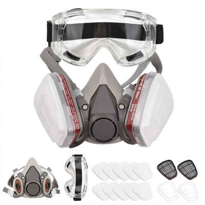 Tidyard Verkleidungsmaske Wiederverwendbare Atemschutzmaske Halbmaske, (Atemschutzmaske mit Schutzbrille, 6200 Gasmaske, Atemschutz)