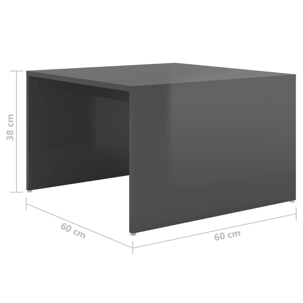cm Satztisch-Set Couchtisch 3-tlg. 60x60x30 Hochglanz-Grau furnicato