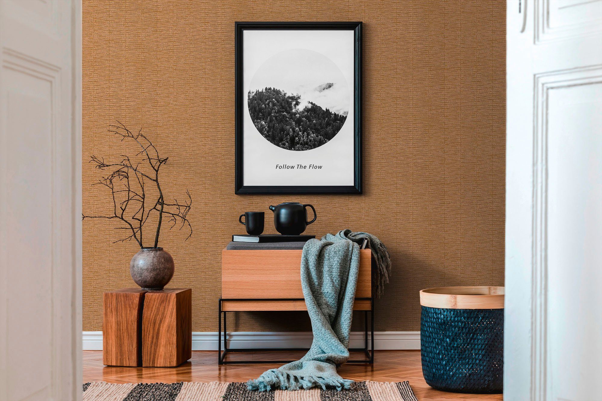 Bricoflor Terracotta Tapete Im Ethno Chic Für Wohnzimmer Und Schlafzimmer B günstig online kaufen