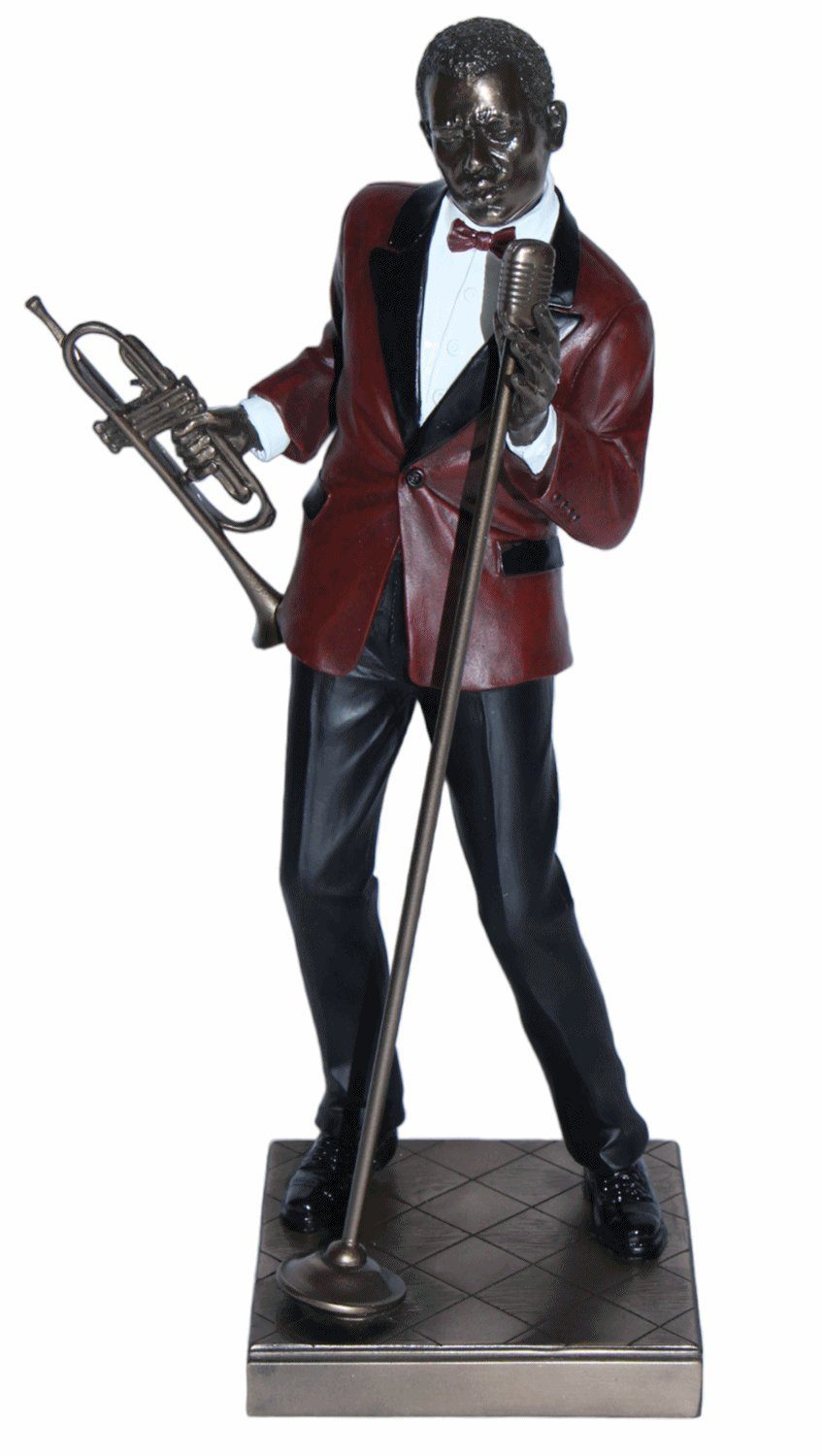 Parastone Dekofigur Deko Figur Jazz Band Sänger H 29 cm Musiker Dekofigur mit Trompete