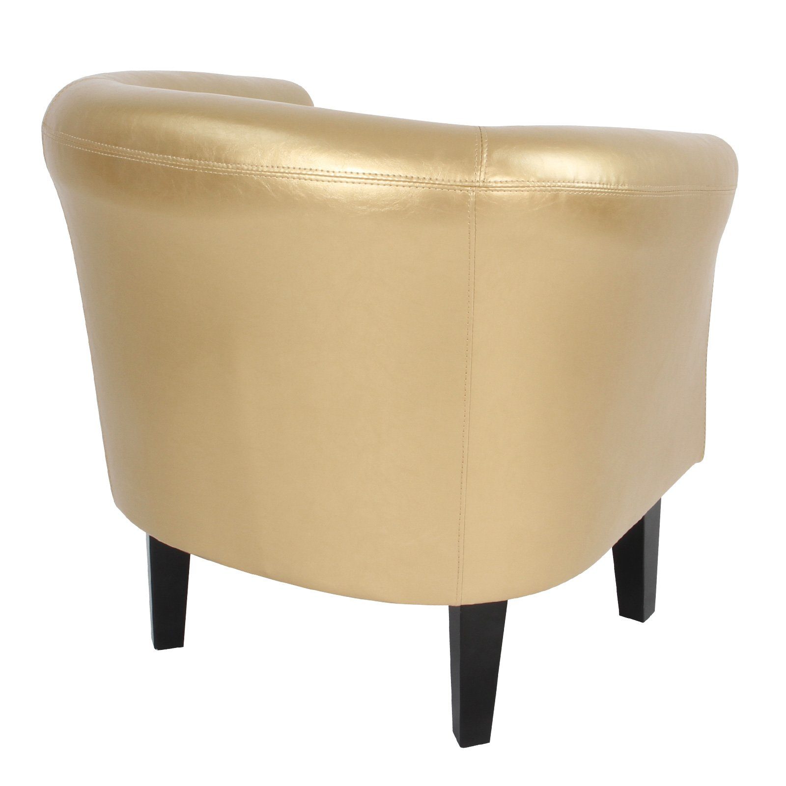 Kupfernieten, Armsessel, Sitzhocker, Sessel - Weiß, inkl. Hocker mit Clubsessel, Farbwahl Chesterfield Wohnzimmer MIADOMODO - (Braun, Chesterfield-Sessel Möbel Holz Kunstleder, Cocktailsessel, Gold) und aus Loungesessel