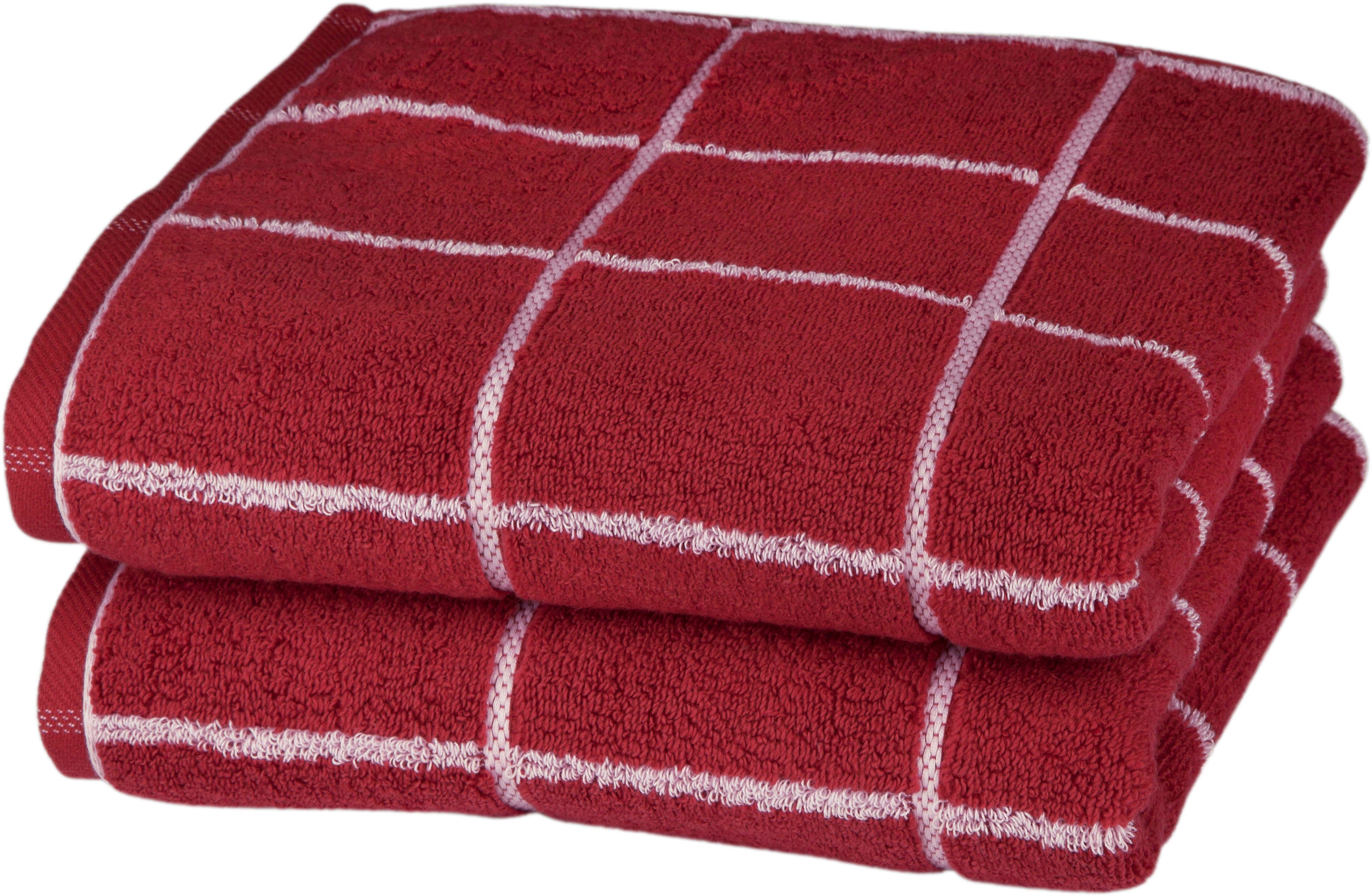 ROSS Handtücher Cashmere Überkaro, Frottier (2-St), 100% Baumwolle, kariert günstig online kaufen