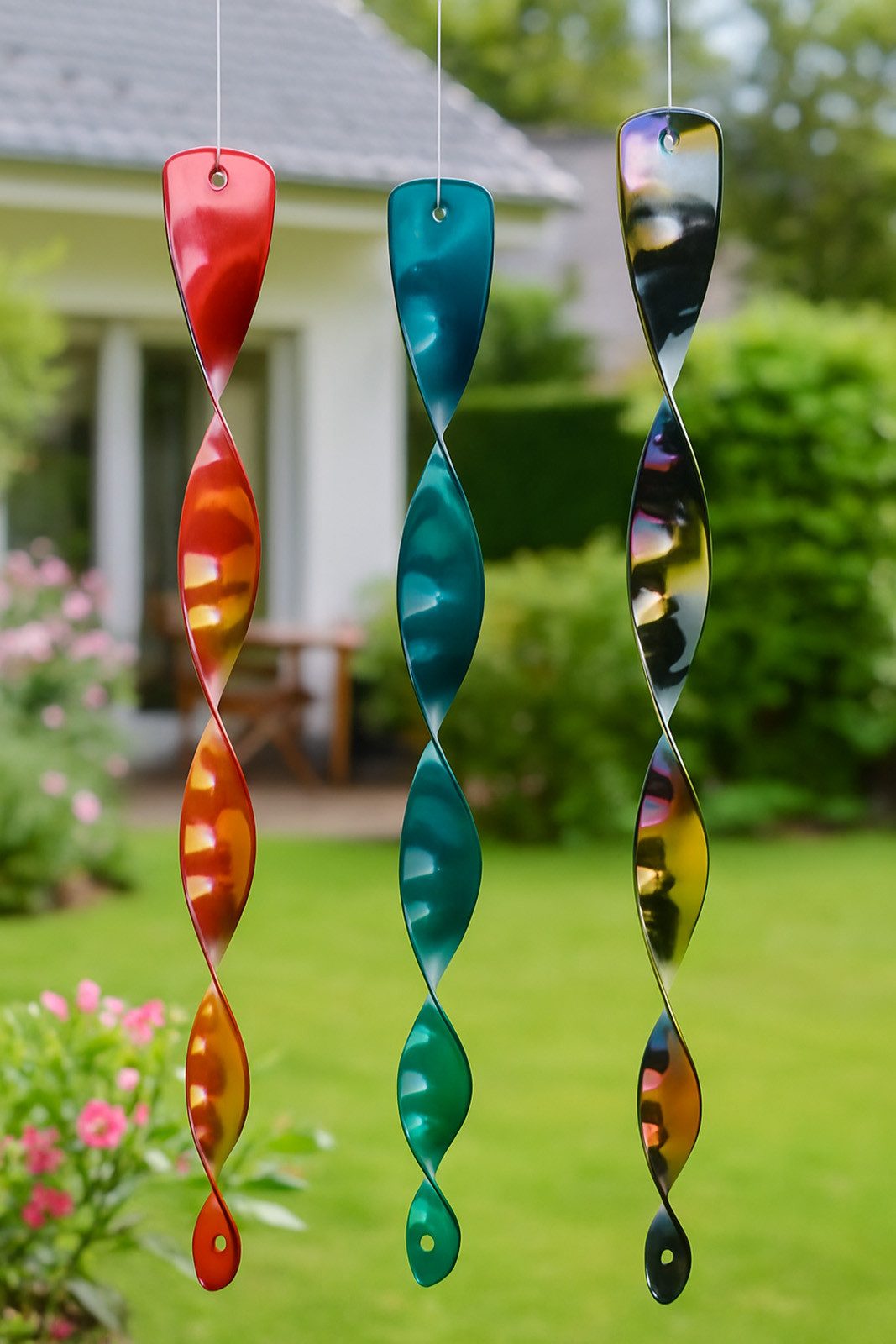 Koopman Windspiel Vogelschreck 9 Stück Windspirale Vogelabwehr Kunststoff Bunt (Set, 9 St., Packung), 9 Stk, Kunststoff, Reflektierend, Twister, Multicolor