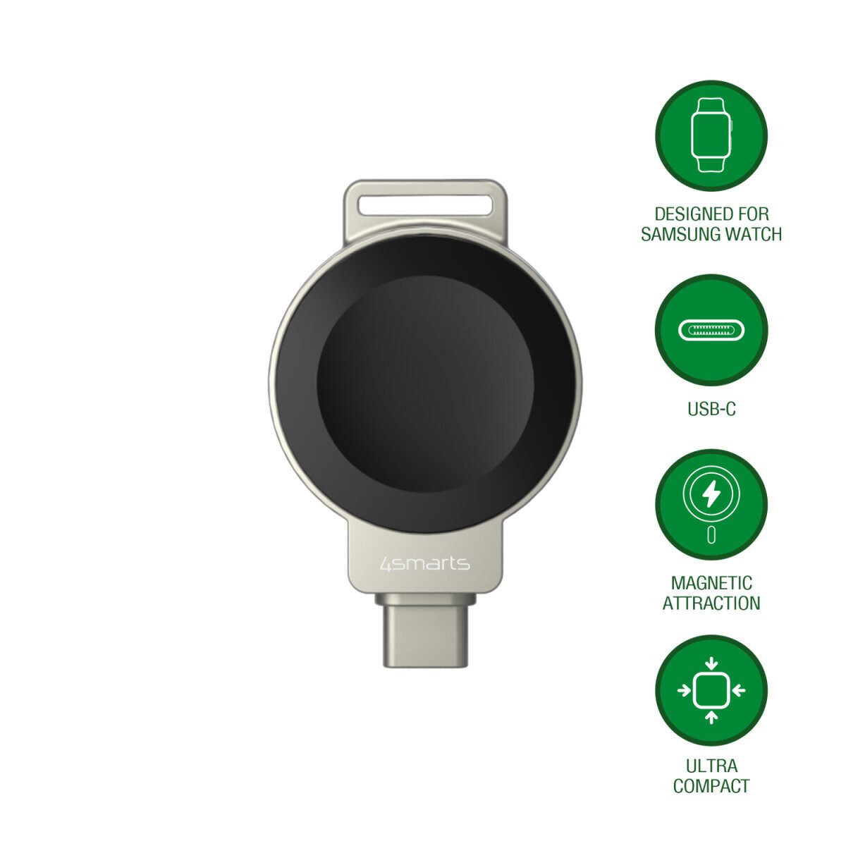 4smarts 4smarts Wireless Charger für Samsung Watch, schwar Induktions-Ladegerät