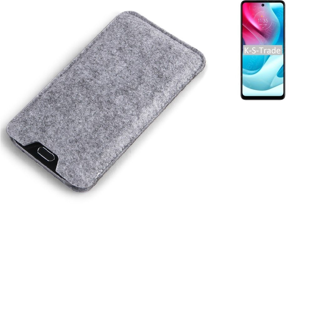 K-S-Trade Handyhülle für Motorola Moto G60S, Filz Handyhülle Schutzhülle Filztasche Filz Tasche Case Sleeve
