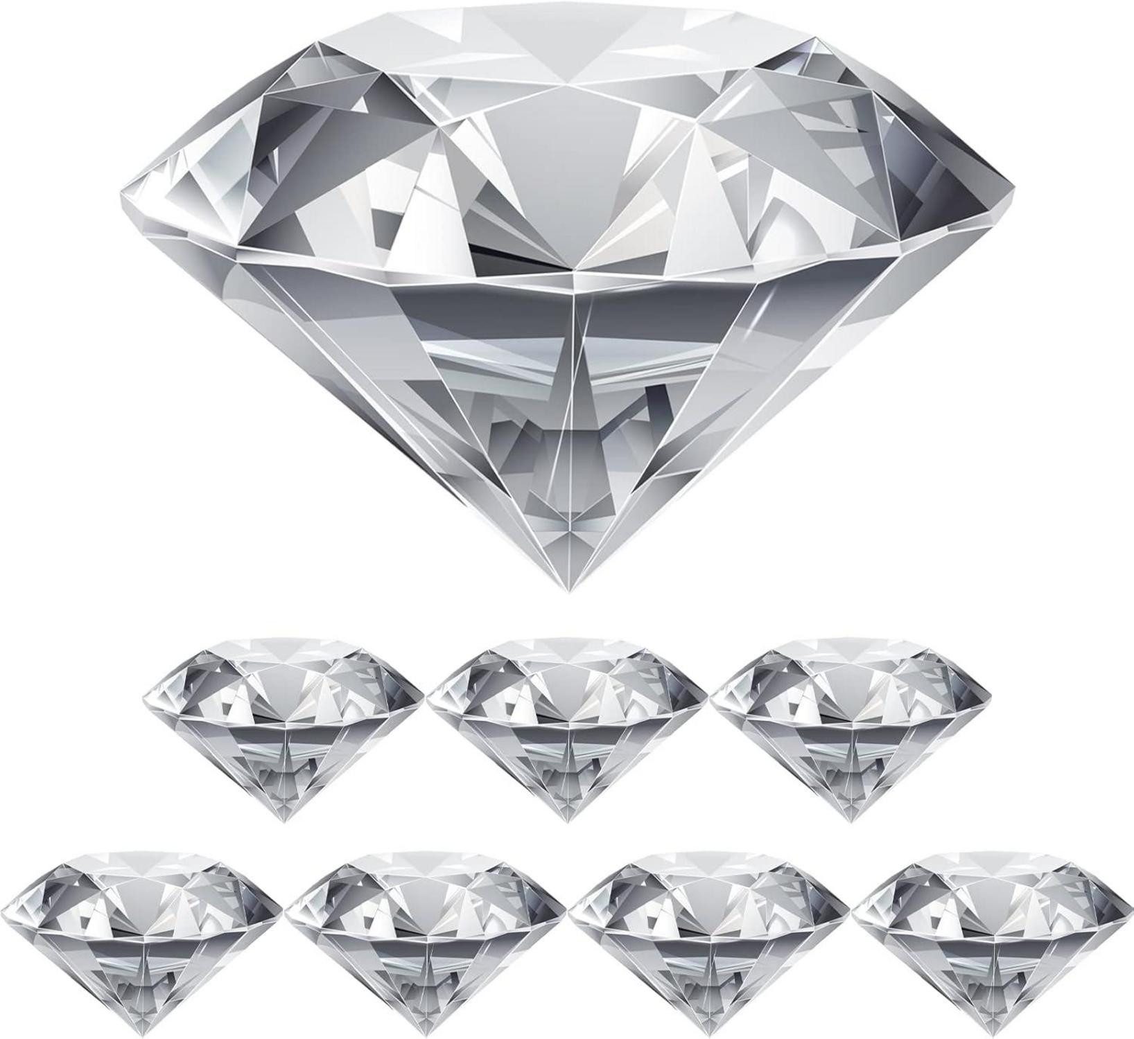 LuxusKollektion Glas 8er Set Kristall Glas Diamant Deko Hochzeit Party 40mm