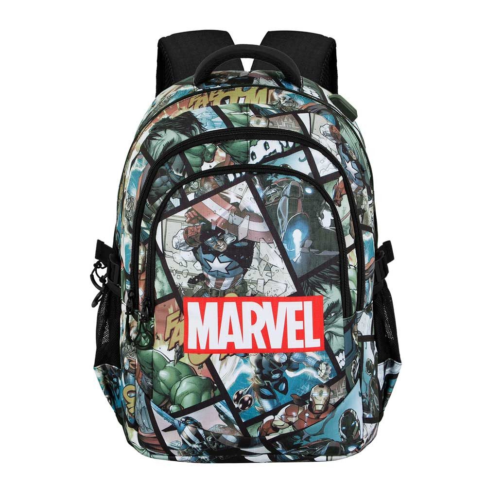Karactermania Freizeitrucksack Marvel The Avengers großer Rucksack Tagesrucksack Alltagsrucksack, USB-Anschluss für elektronische Geräte