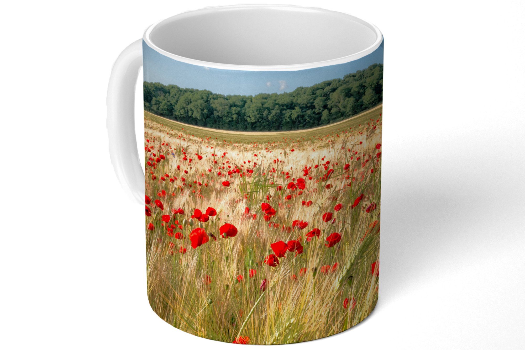 MuchoWow Tasse Wilde Mohnblumen auf großen Keramik, Geschenk einem Becher, Feld, Teetasse, Teetasse, Kaffeetassen