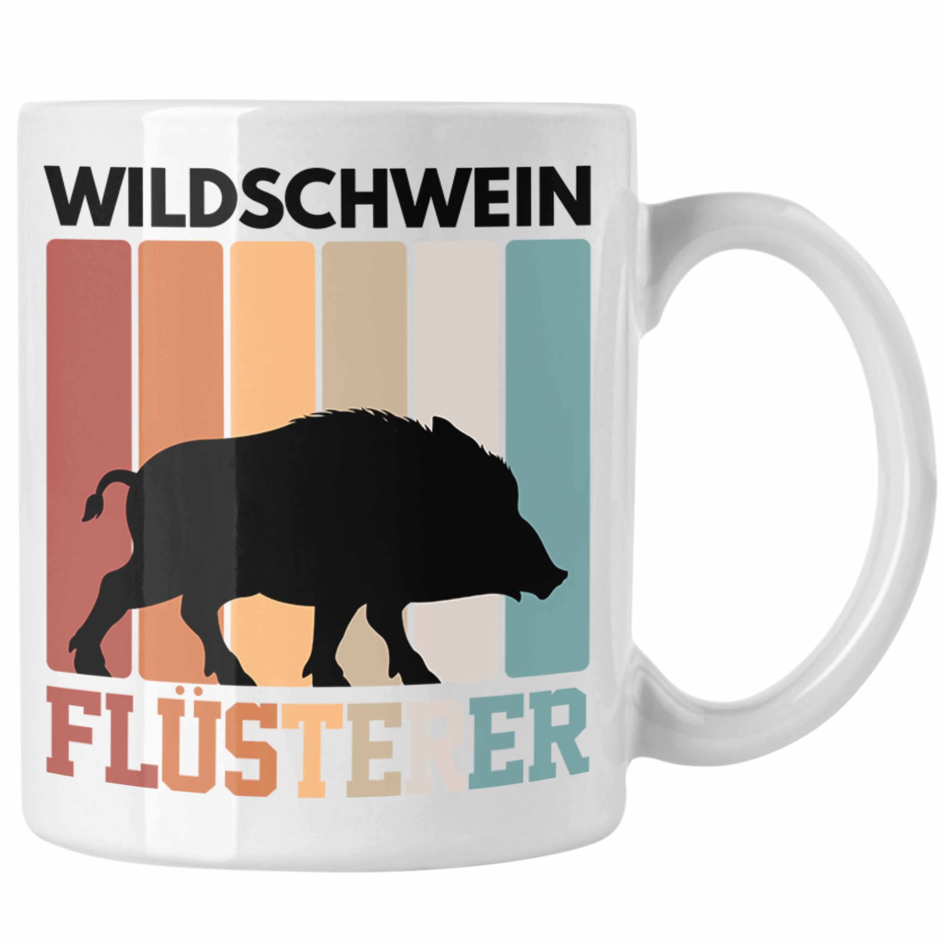 Trendation Tasse Trendation - Jäger Tasse Geschenk Wildschwein Flüsterer Lustige Gesche Weiss