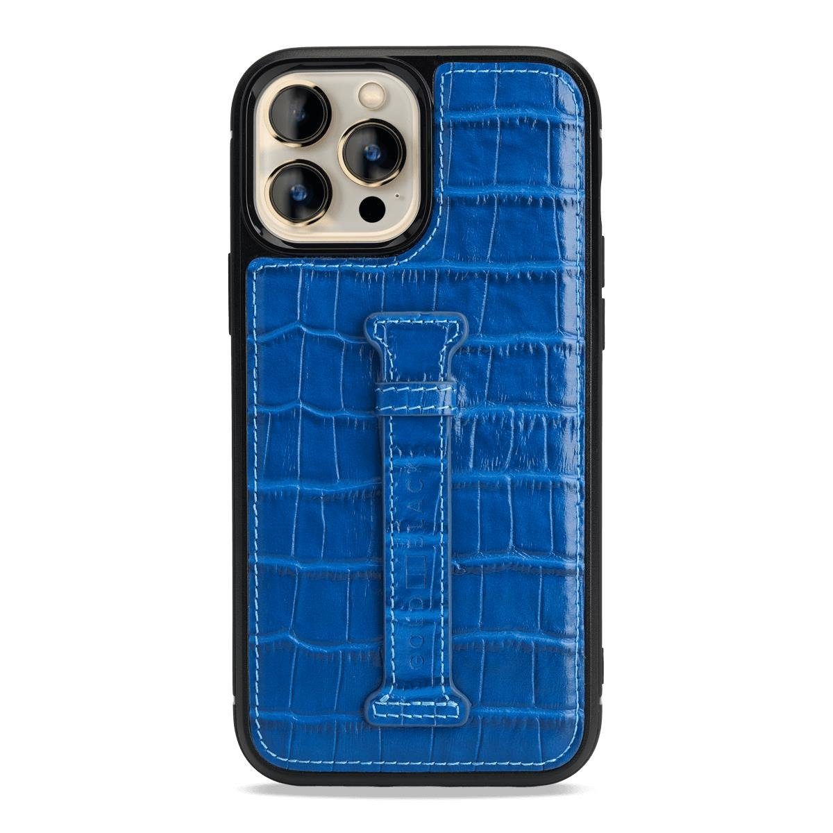 Handyhülle iPhone 13 Pro Max Leder Case mit Fingerschlaufe 16,95 cm (6,68 Zoll)