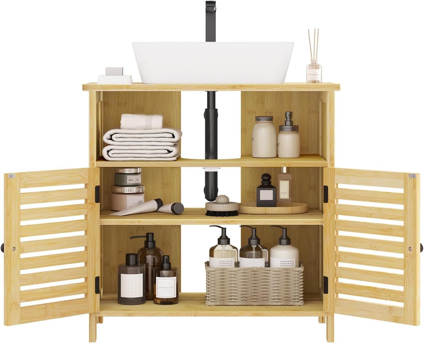 EUGAD Waschbeckenunterschrank (1-St) mit Lamellentüren, Badezimmerschrank a günstig online kaufen