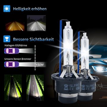 SLPRO KFZ-Ersatzleuchte Xenon Brenner Auto Zubehör für Xenon Scheinwerfer Black Edition, D2S, 2 St., weiss, 8000K, Auto Licht zuverlässig & effizient bei 12V 35W