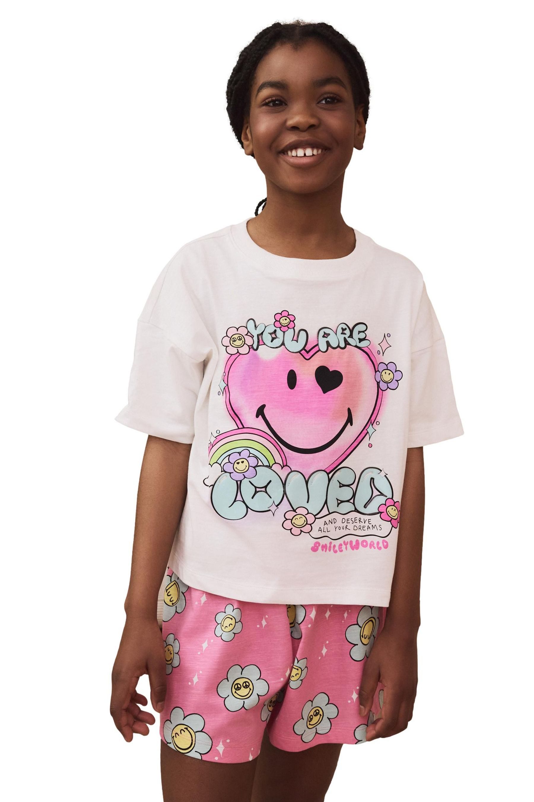 Pyjama Kurzer lizenzierter Schlafanzug, Smiley