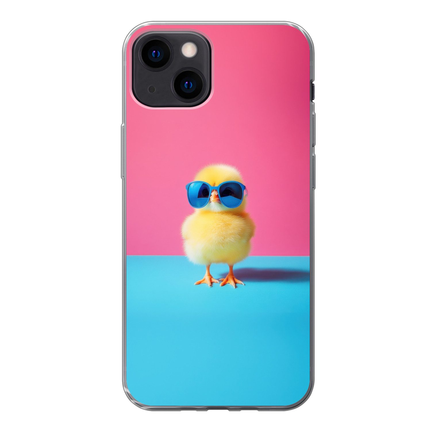 MuchoWow Handyhülle für Apple iPhone 13 Chick - Sonnenbrille - Blau, Smartphone-Bumper, Print, Handy Schutzhülle Dünn