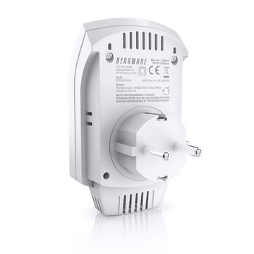 BEARWARE Steckdosen-Thermostat, max. 3680 W, Steckdosen Thermostat programmierbar von 5°-30°C LCD Display mit Statusanzeige