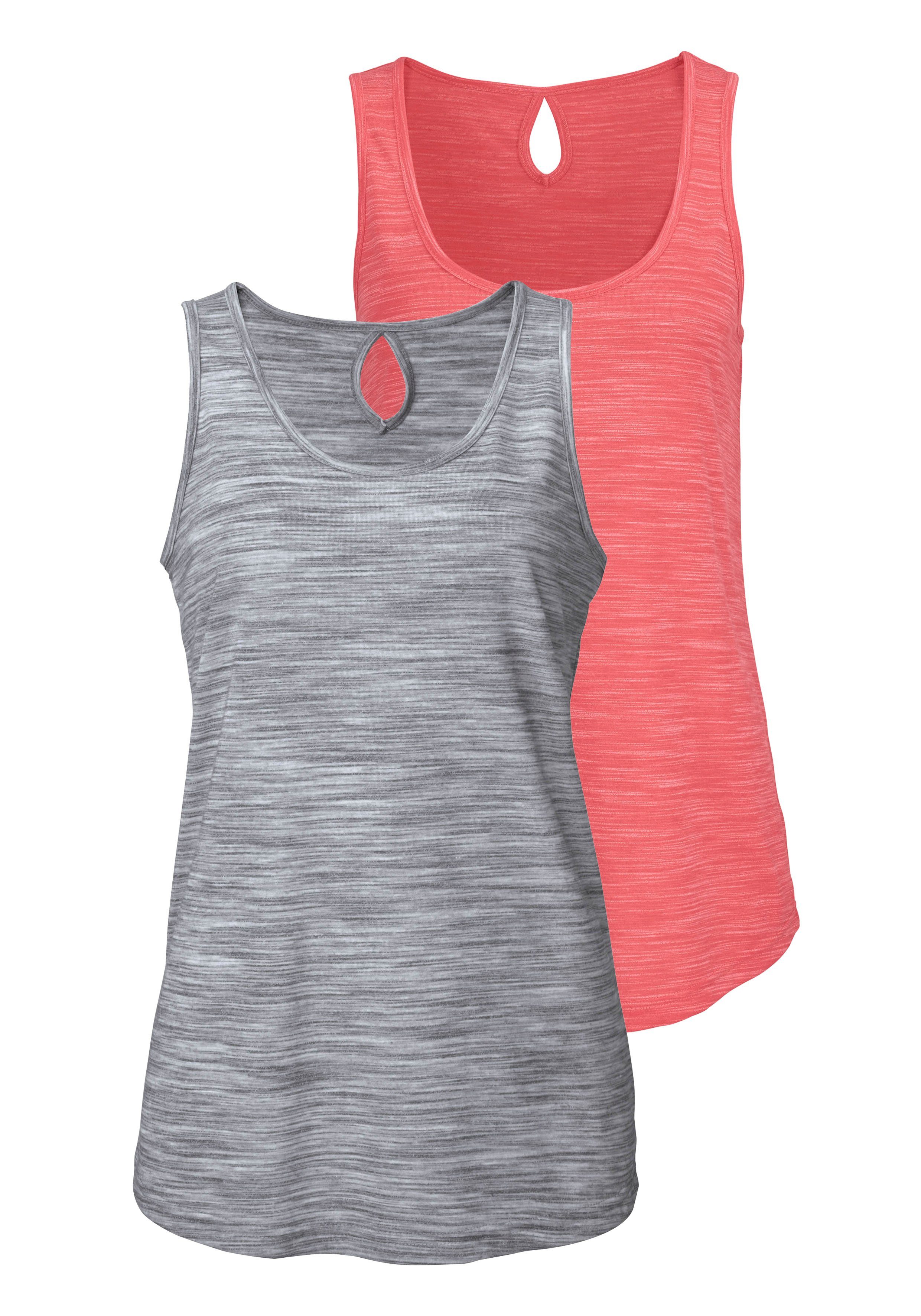 Beachtime Tanktop (2er-Pack) mit kleinem Cut-Out im Nacken