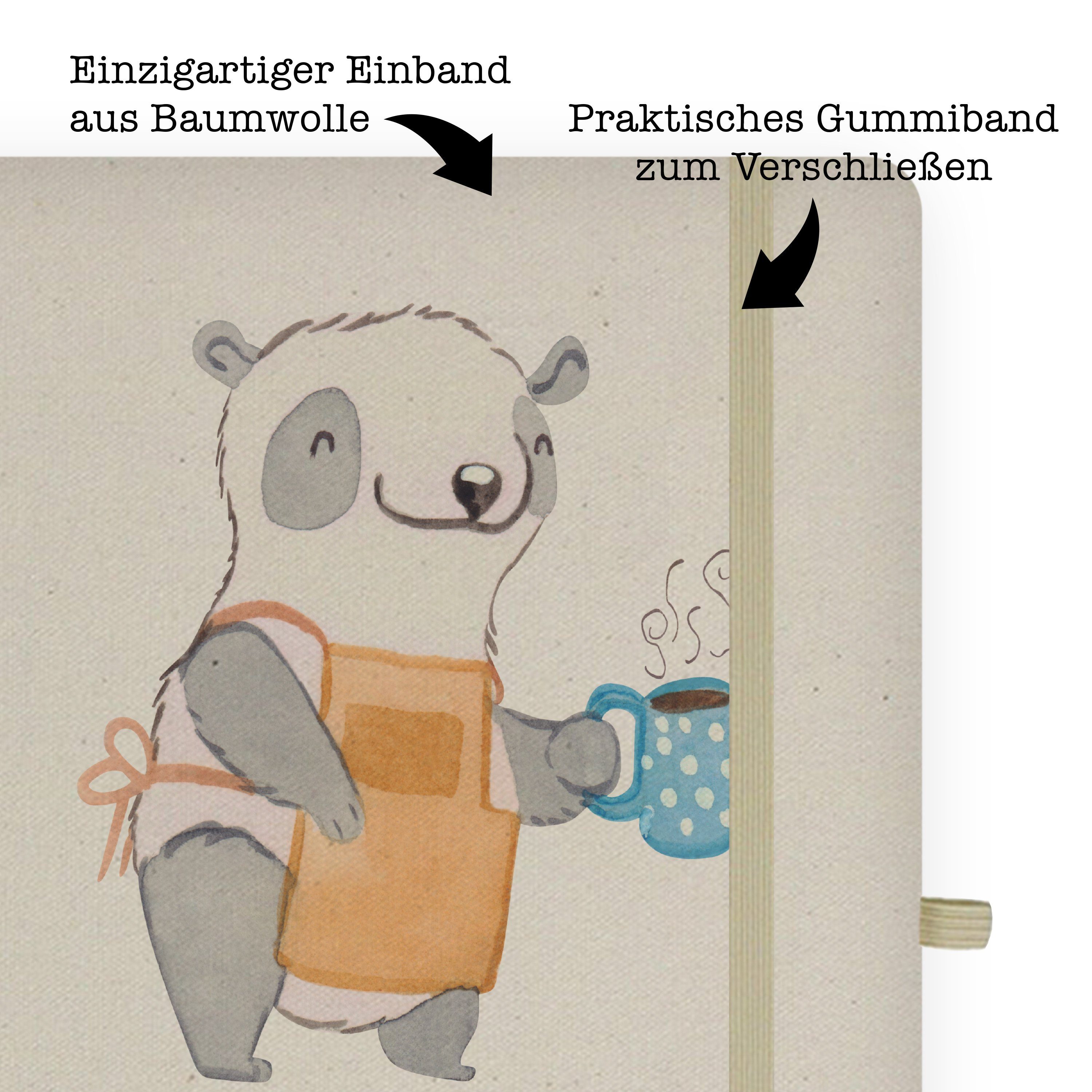 Mrs. Cafe, Mr. Panda Notizbuch & Mr. Transparent & Eintragebu mit - Panda Mrs. Barista - Eröffnung Geschenk, Herz