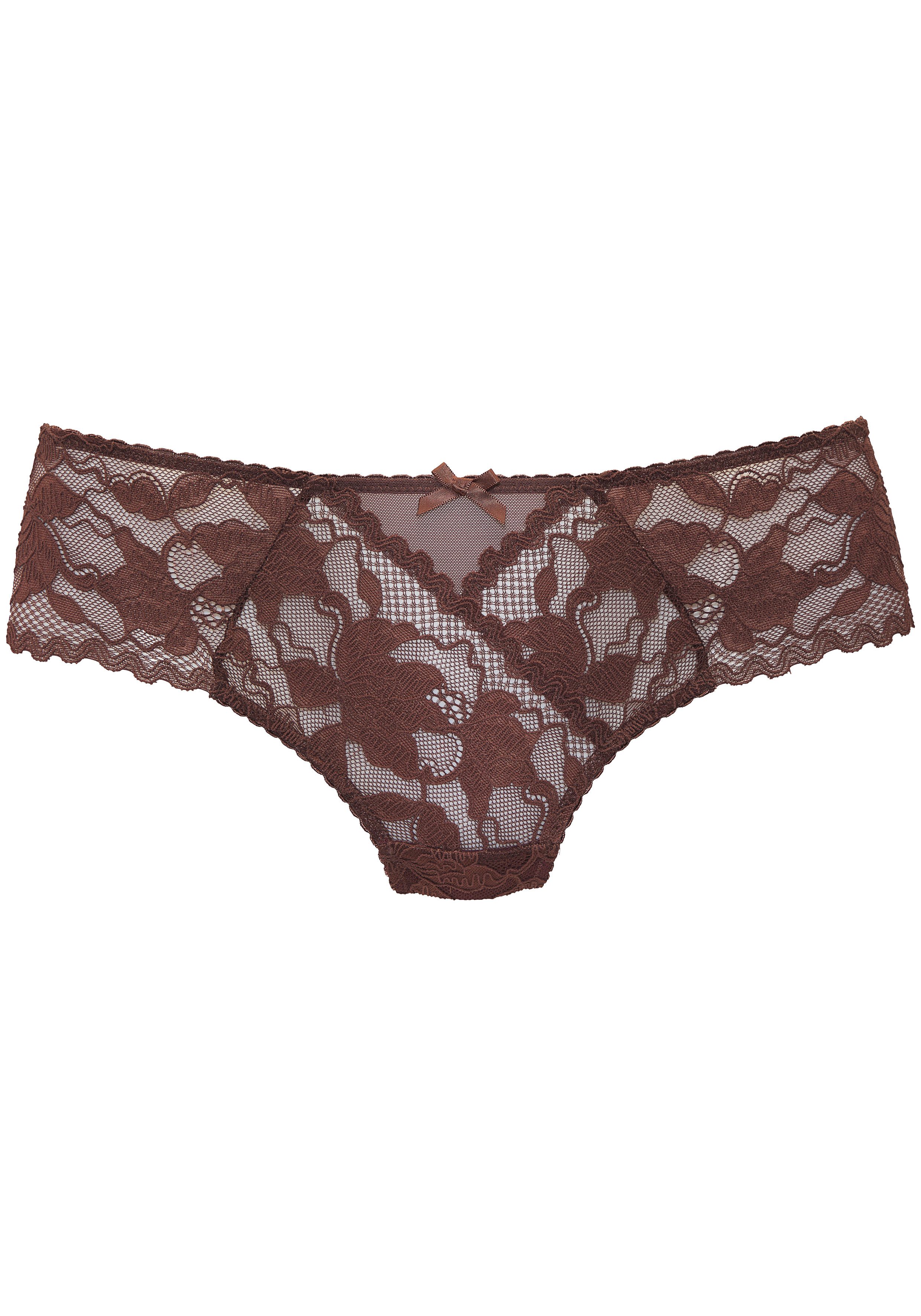 LASCANA Stringpanty aus floraler Spitze in transparenter Optik günstig online kaufen