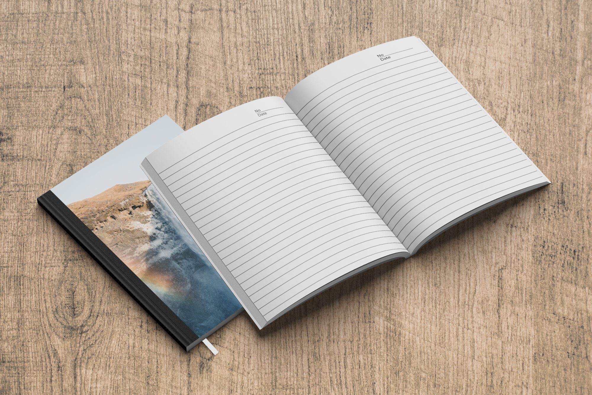 Haushaltsbuch A5, Notizheft, MuchoWow Felsen Notizbuch - - 98 Natur, Merkzettel, Seiten, Tagebuch, Journal, Wasserfall