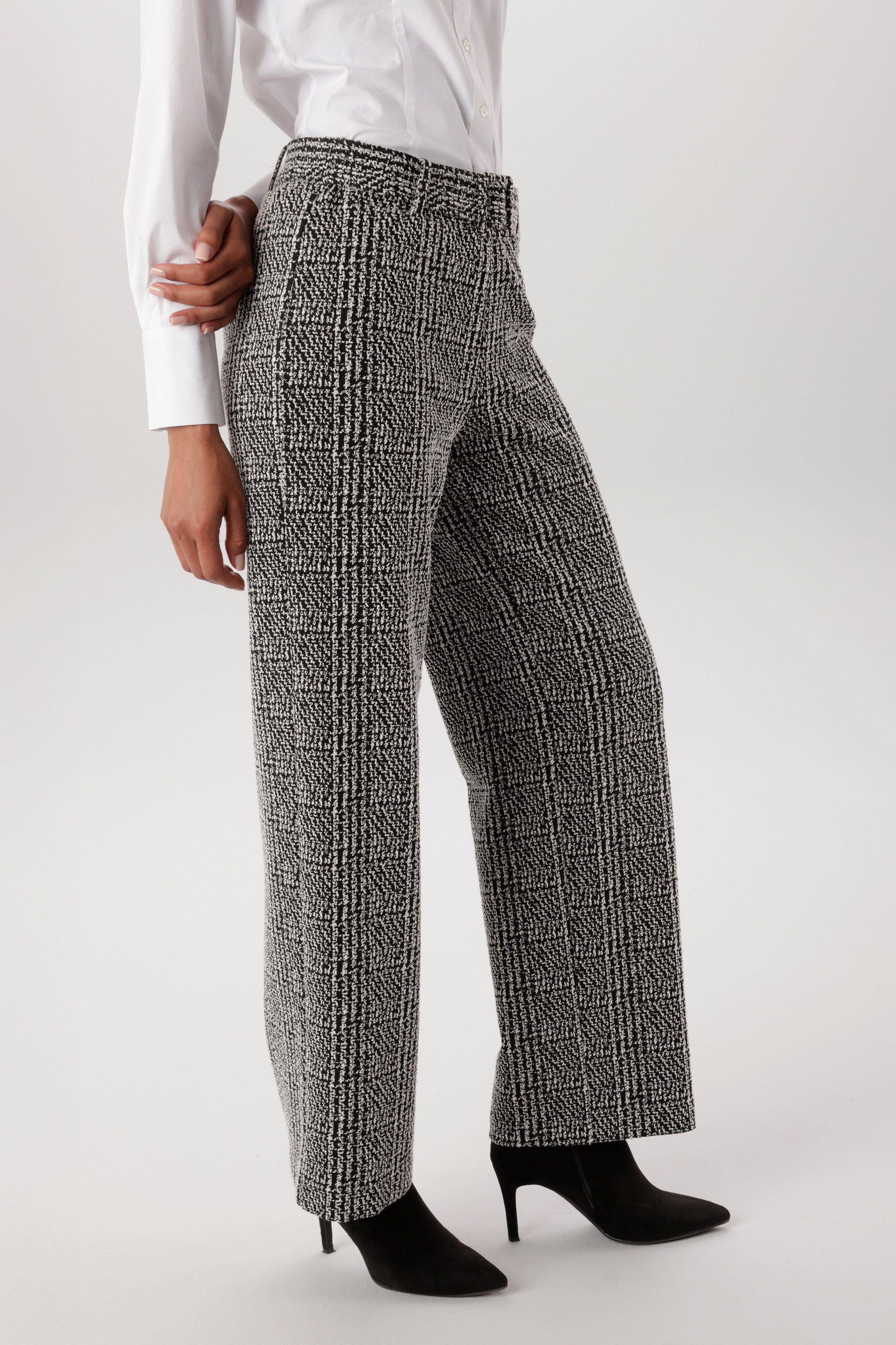 Aniston SELECTED Schlupfhose (2-tlg) mit Gürtel im gleichen Karomuster-Design - NEUE KOLLEKTION