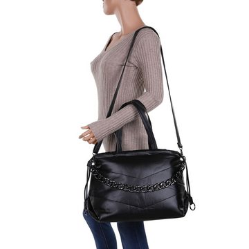 Ital-Design Schultertasche Mittelgroße, Damentasche Handtasche mit Kette
