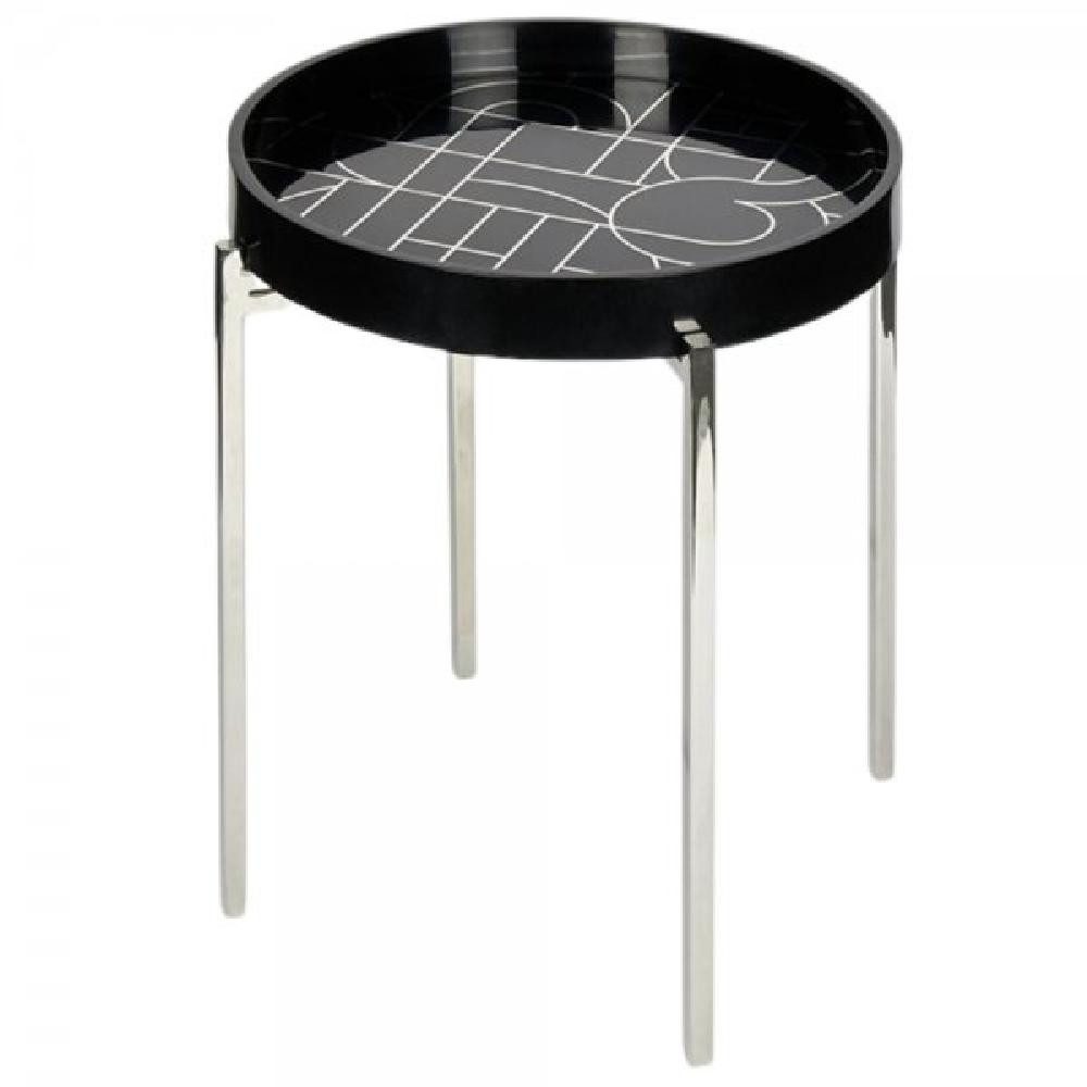 Lambert Beistelltisch Beistelltisch Eileen Edelstahl/Resin Schwarz Silber (50cm)