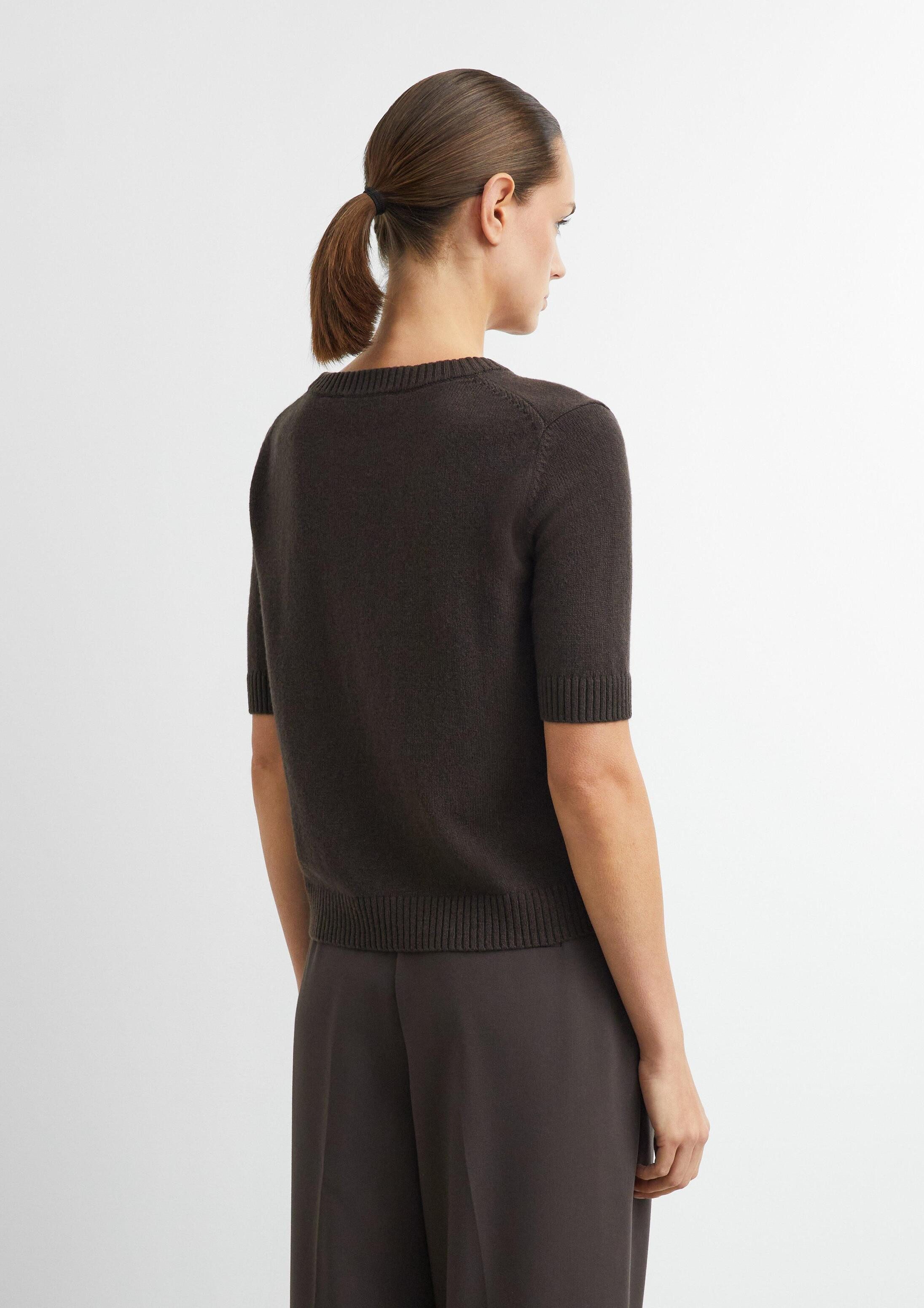 comma Kurzarmpullover Strickpullover Kurzarmstrickpullover aus Wollmix