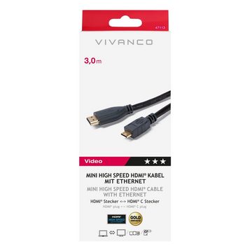 Vivanco Audio- & Video-Kabel, miniHDMI Kabel, miniHDMI Kabel (300 cm)