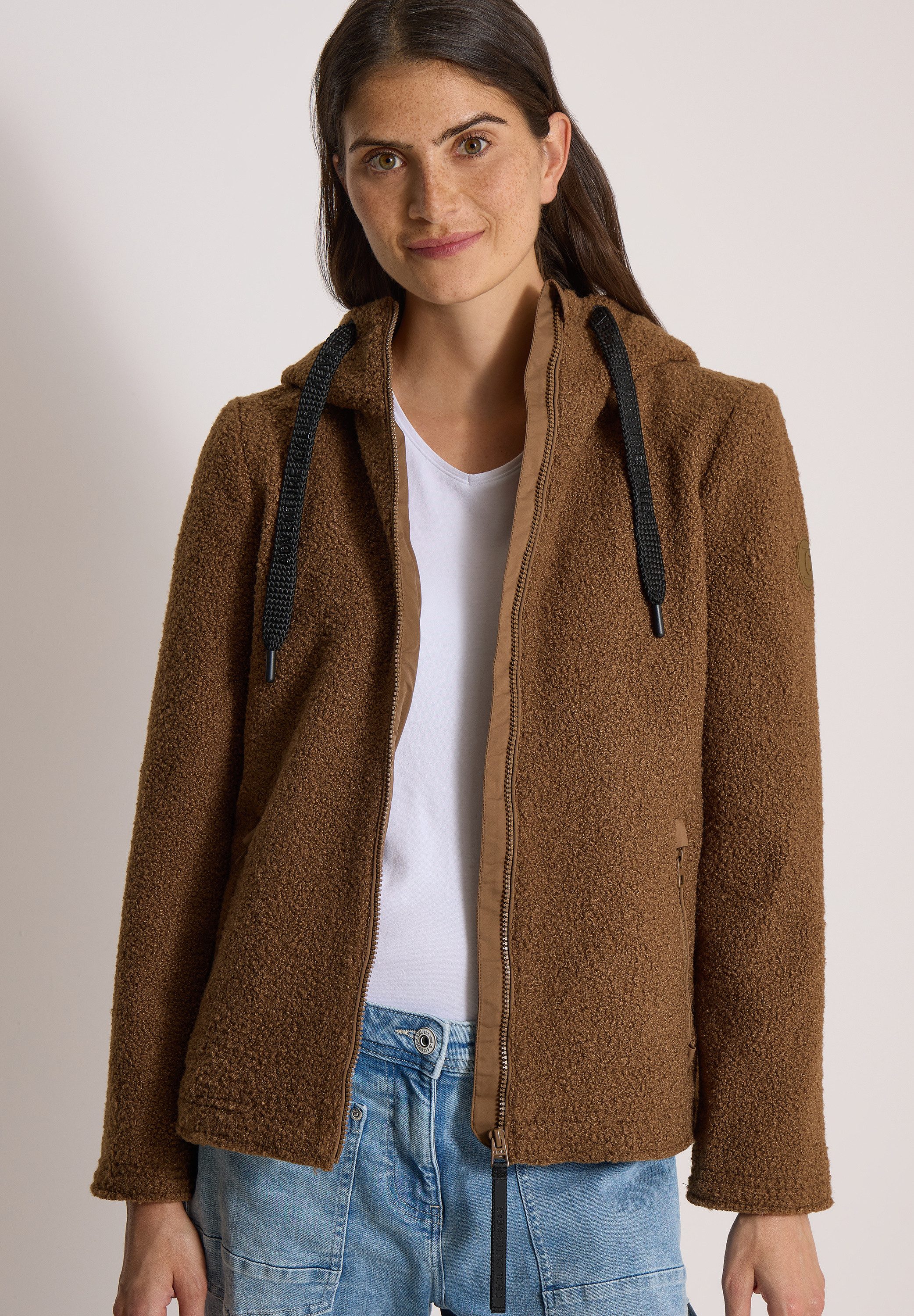 CECIL Fellimitatjacke in Woll-Optik