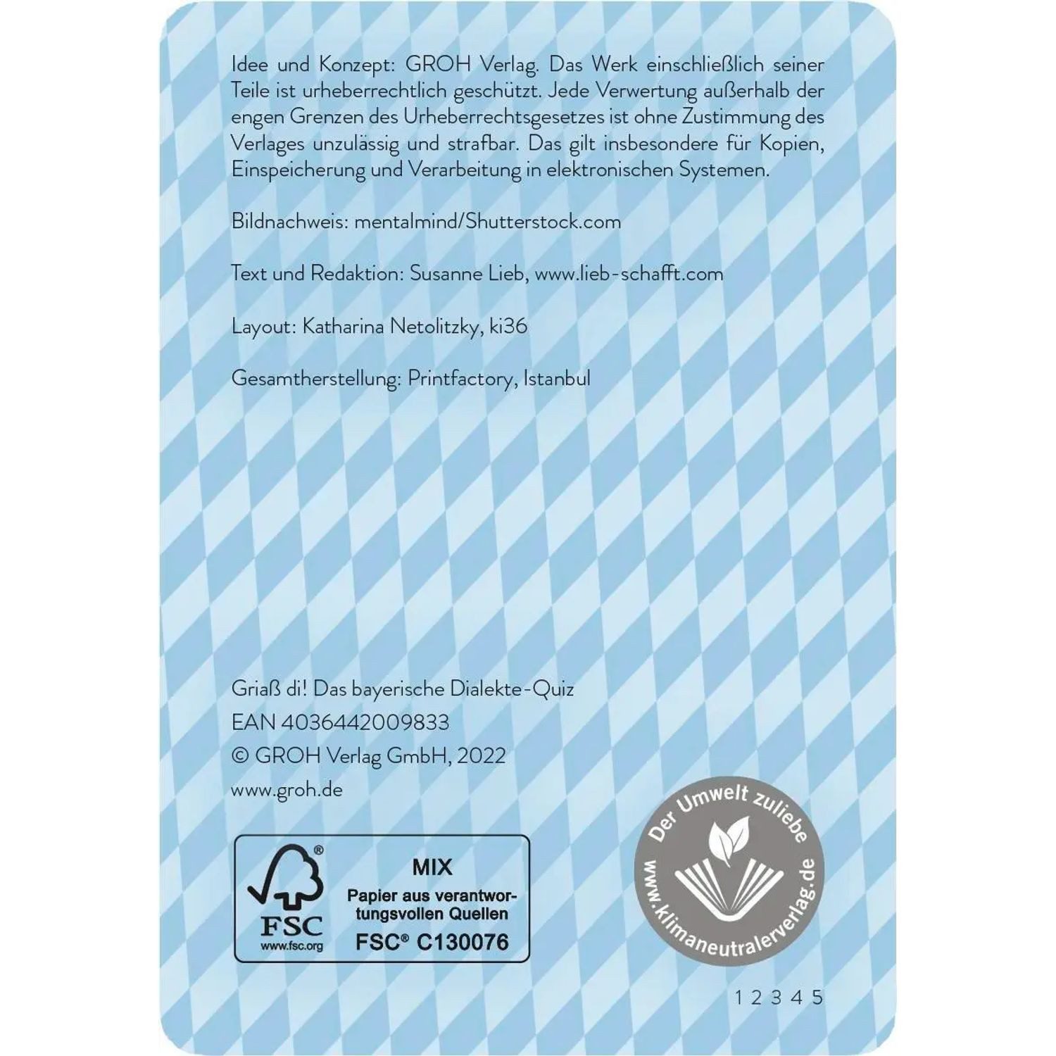 groh Verlag Spiel Griaß di! Das bayerische Dialekte-Quiz