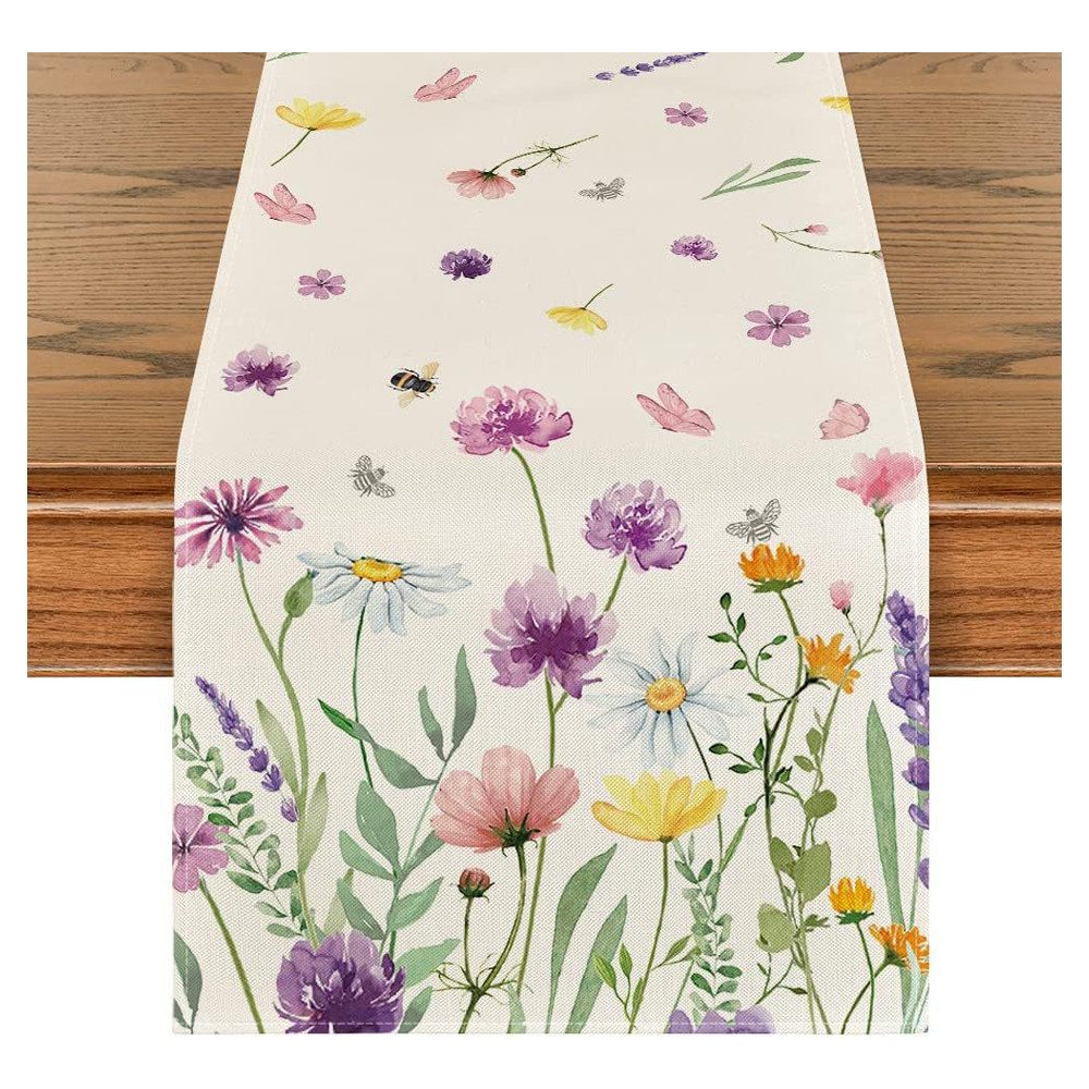 Coonoor Узкие скатерти Leinen-Tischdecke und Platzsets Set, Tischfahnen, Platzsets (Sets 1-tlg), Tischdekoration