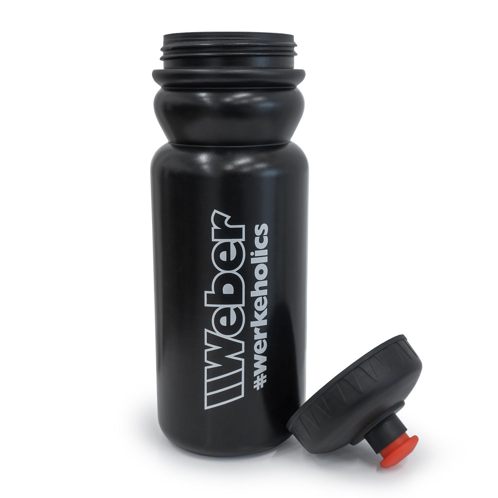 Weber GmbH Trinkflasche #Werkeholics Sport Fitness, Fahrrad Trinkflasche, Inhalt 650ml, schwarz, Kunststoff