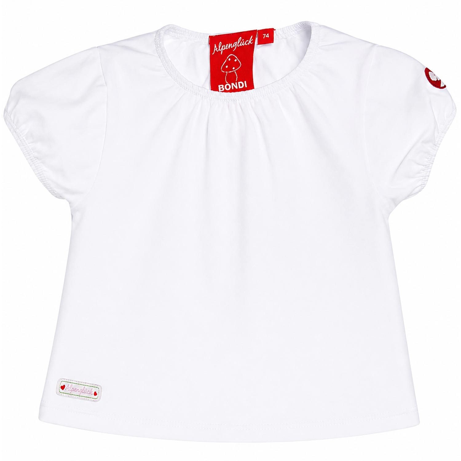 BONDI T-Shirt Baby Mädchen Halbarm Unterziehshirt 86847, Weiß