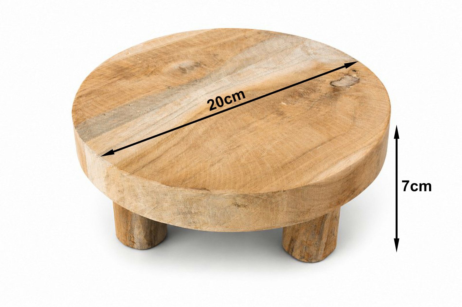 Koopman Blumenhocker Podest Teakholz Miniatur 20x7cm Unikate 2er Set (Set, 2 St., Packung), 2 Stk, Teak, Naturprodukt, Braun, Vierbeiner