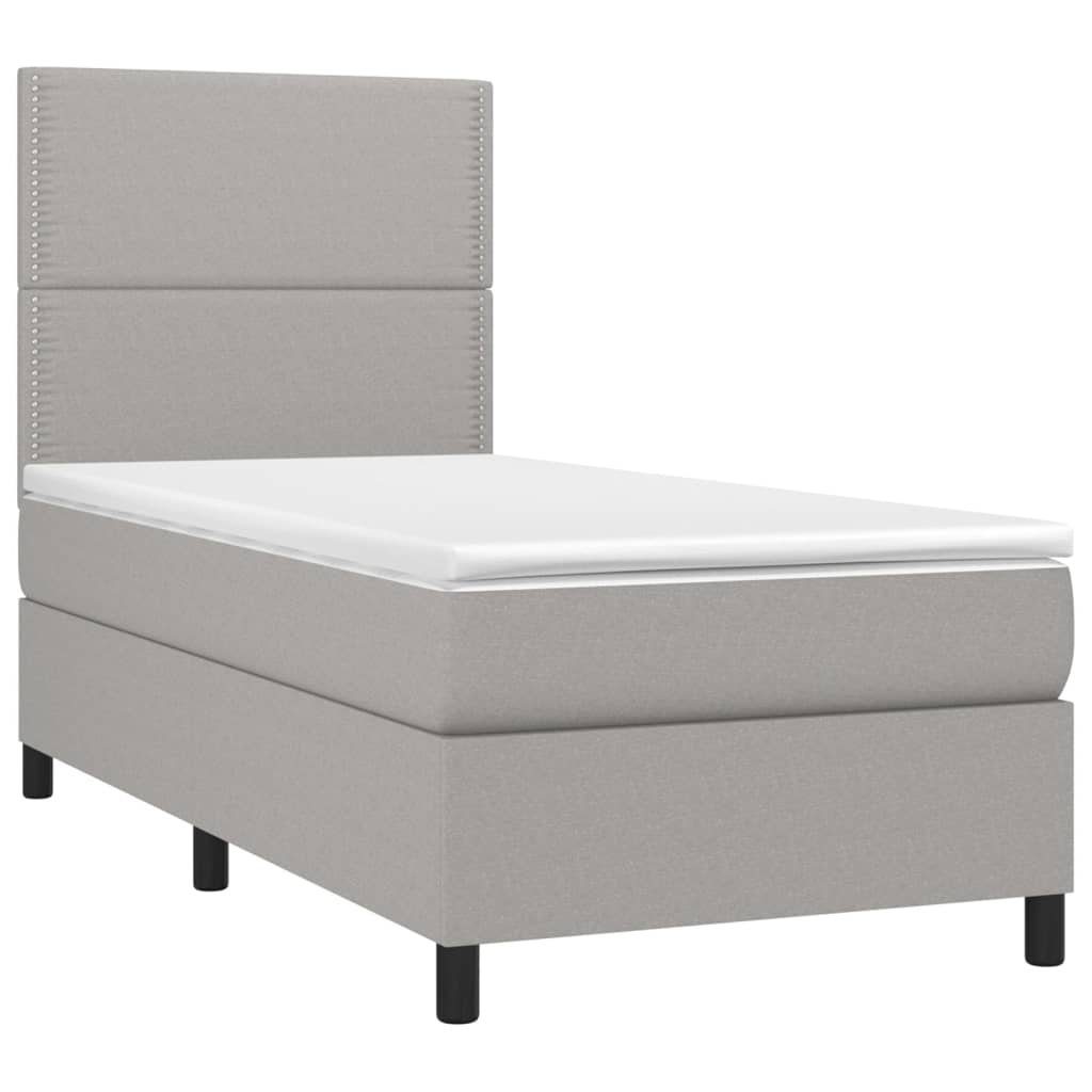 vidaXL Boxspringbett mit Matratze Hellgrau 90x190 cm Stoff1378602 günstig online kaufen