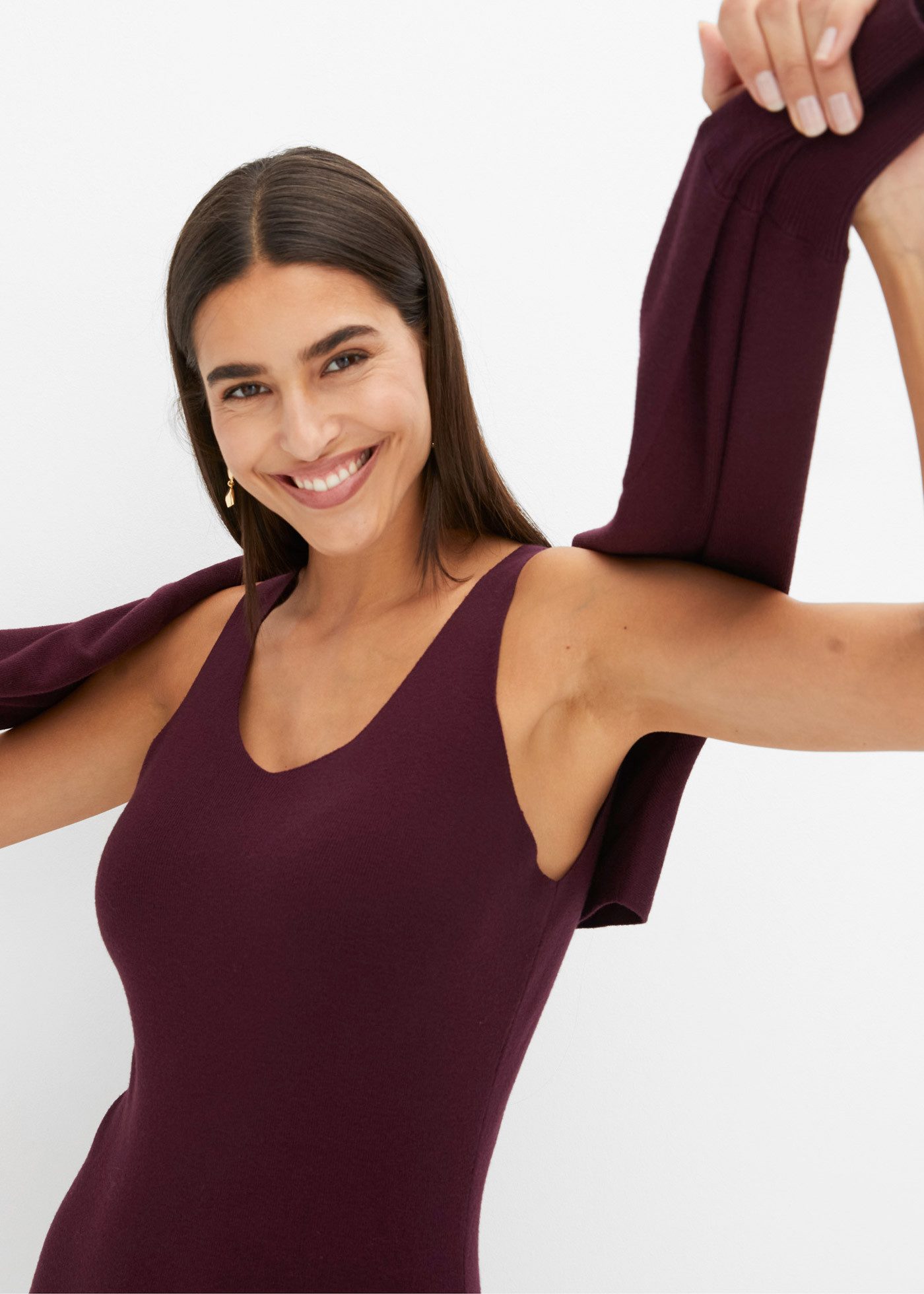 bonprix Strickkleid (Set, 2-tlg) für Frühjahr und Sommer, aus Viskose-Mischung, lässige Passform
