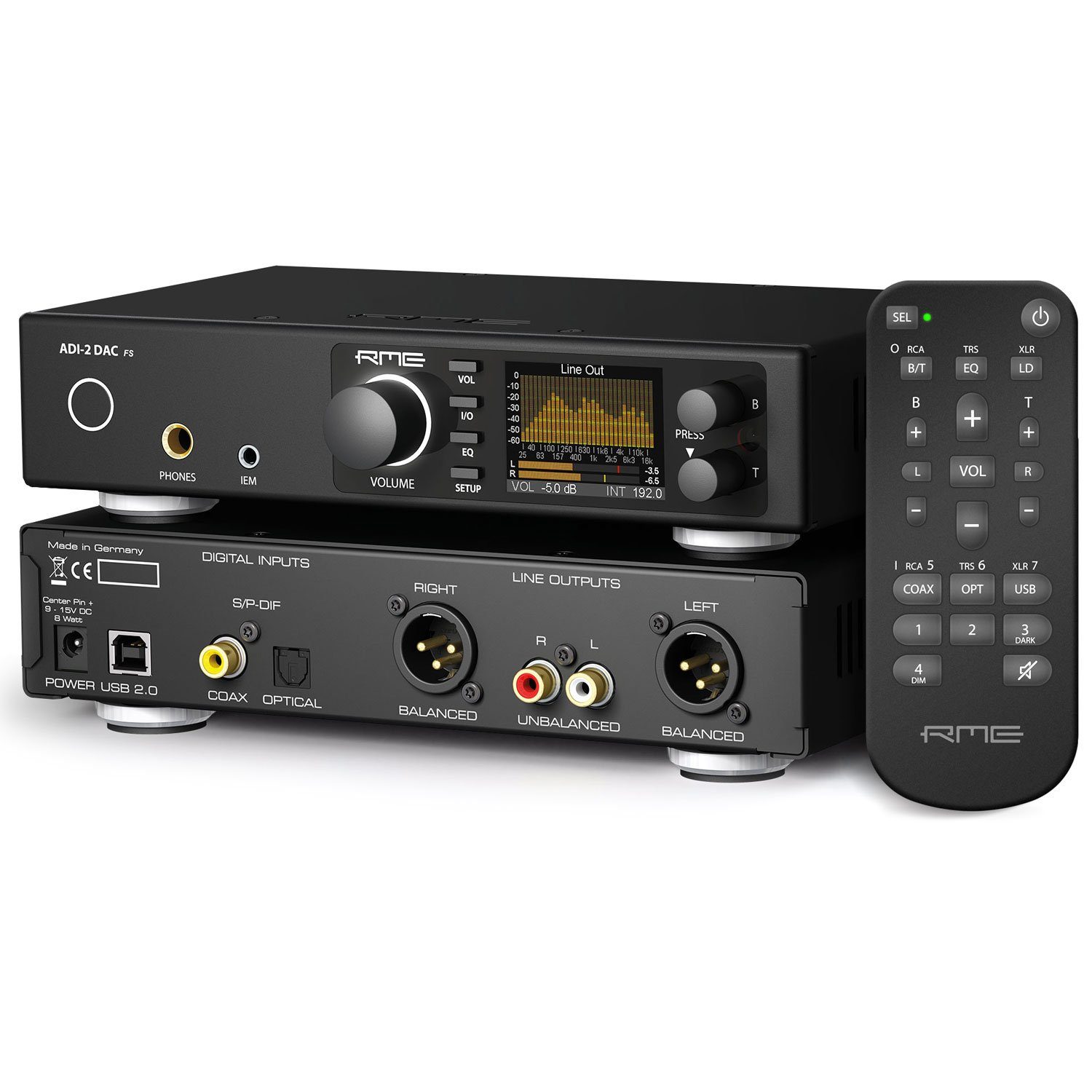 RME Audio RME ADI-2 DAC FS DA-Wandler/ Kopfhörerverstärker Digitales Aufnahmegerät (inkl. MRC Fernbedienung, USB-Kabel und Netzteil)