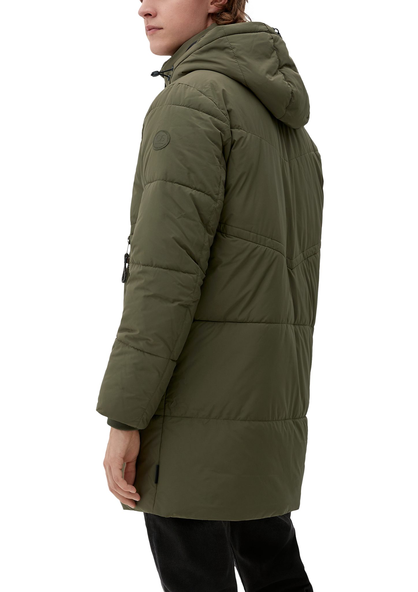 abnehmbarer Kapuze Langmantel forest QS night mit Steppjacke