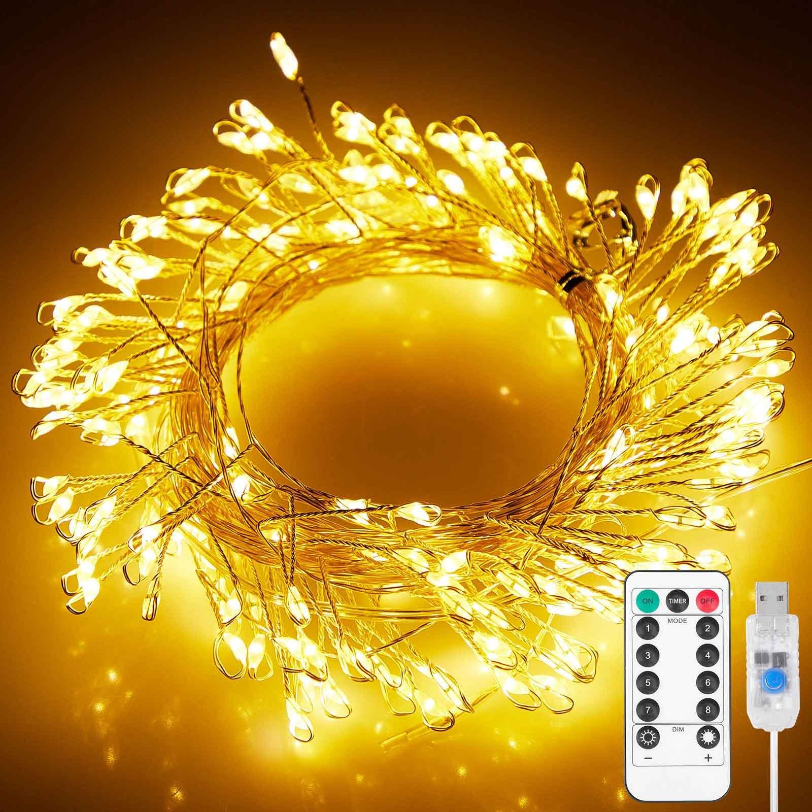 Rosnek LED-Lichterkette 3M/6M, dimmbar, für Weihnachten Hochzeit Party, Fer günstig online kaufen