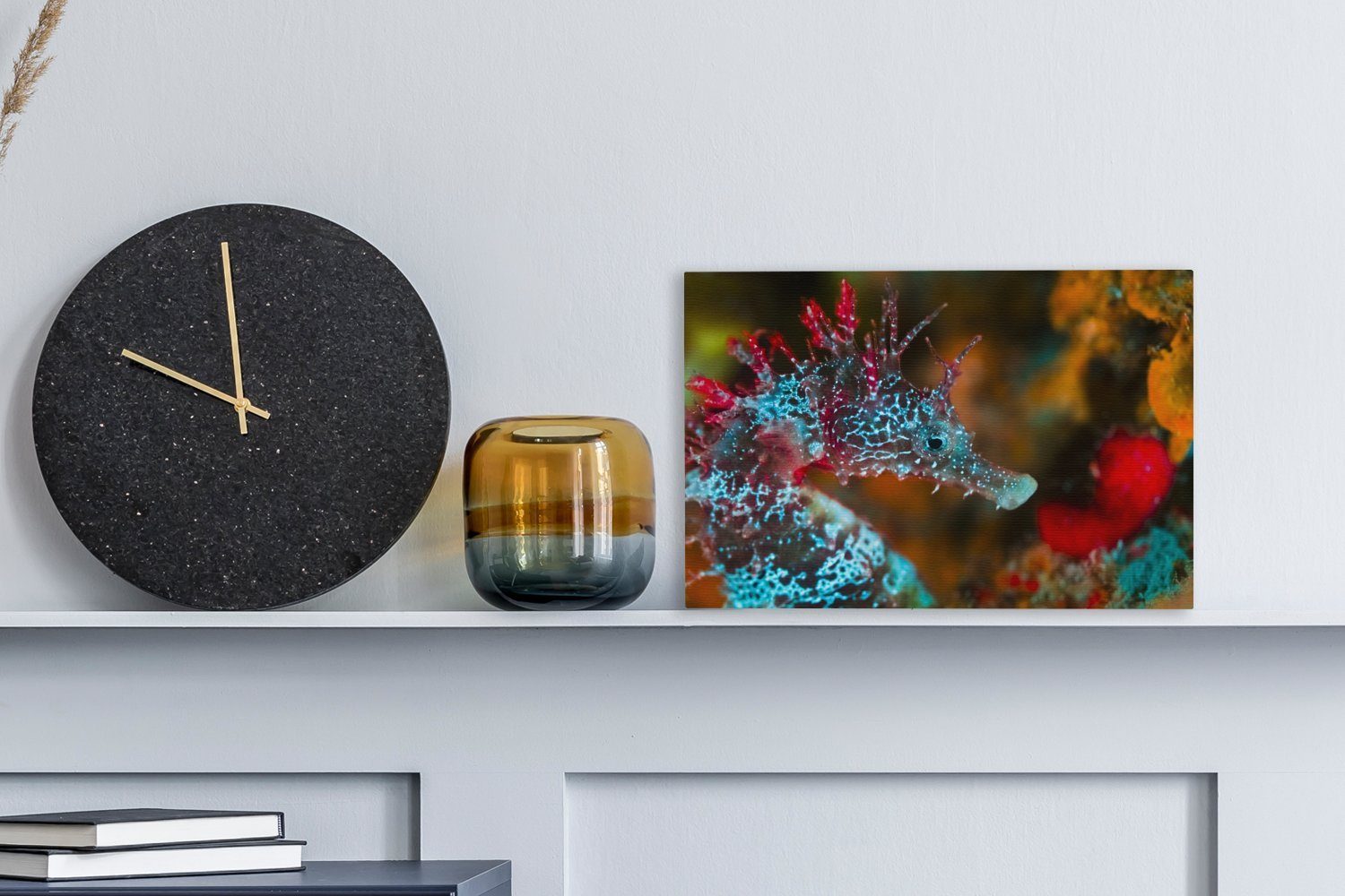 OneMillionCanvasses® Leinwandbild Seepferdchen mit leuchtenden Farben, günstig online kaufen