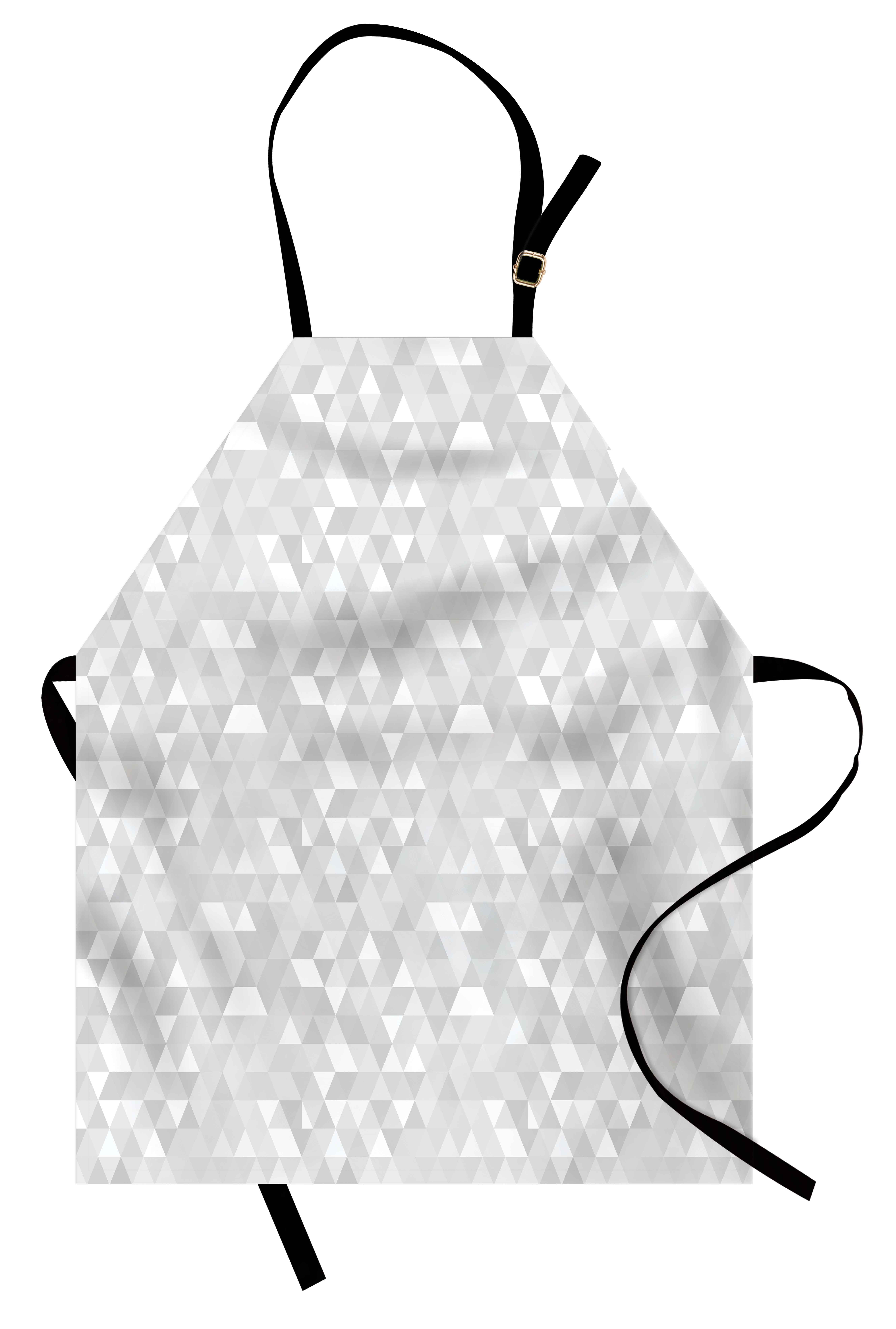 Abakuhaus Kochschürze Höhenverstellbar Klare Farben ohne verblassen, Grau und Weiß Hipster Poly Effect