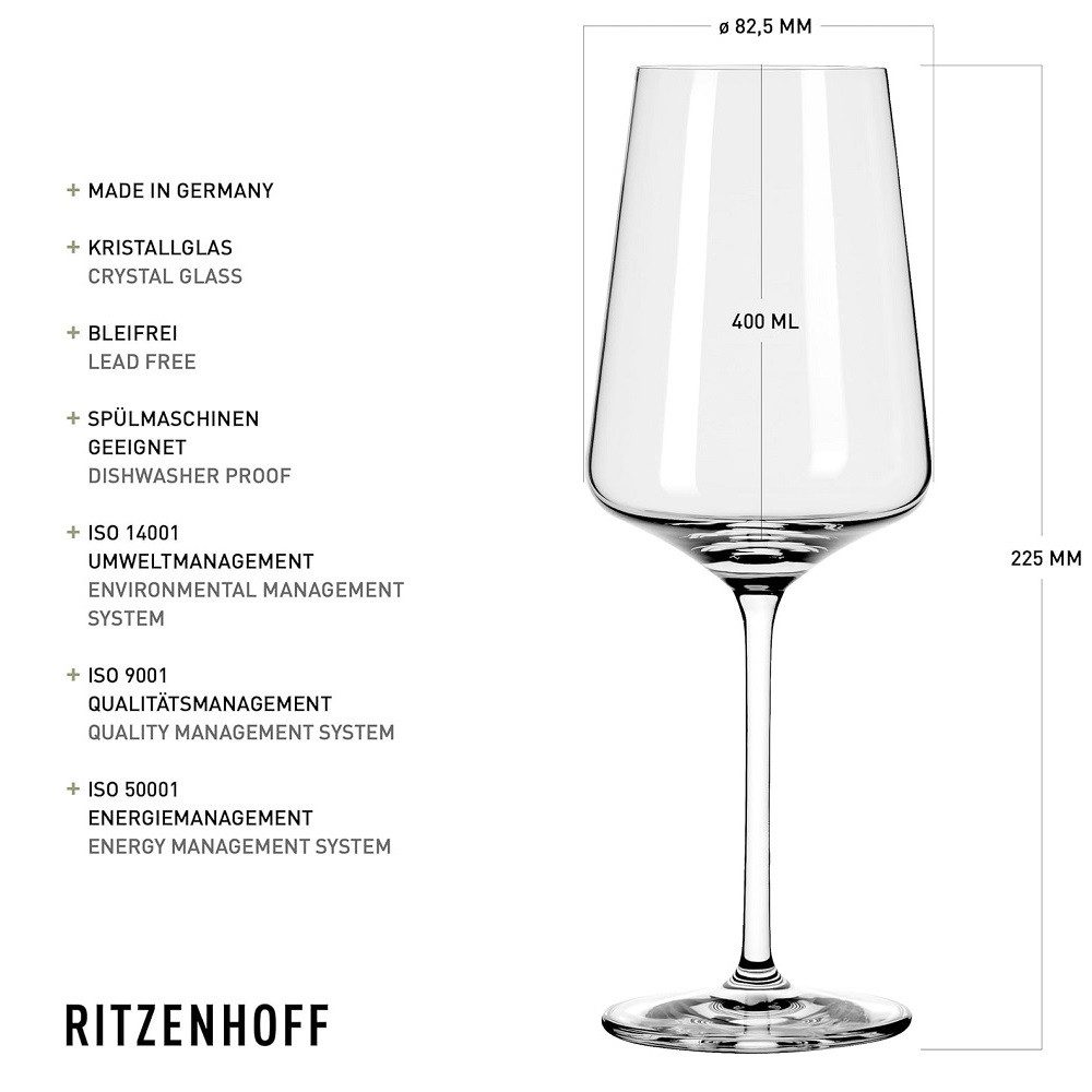 Ritzenhoff Weinglas Ritzenhoff Lichtweiß Julie Weißweinglas 6er Set, Kristallglas