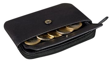 Benthill Schlüsseltasche Echt-Leder Schlüsseletui mit Kartenfach - Münzbörse mit Kleingeldfach, Kartenfächer Münzfach Reißverschlussfach