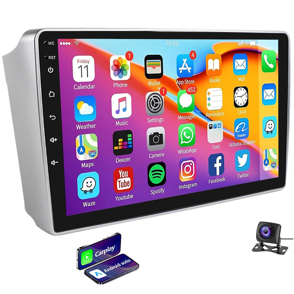Für Toyota Avensis T25 2002-2008 9" Android 14 Carplay BT GPS Navi Autoradio