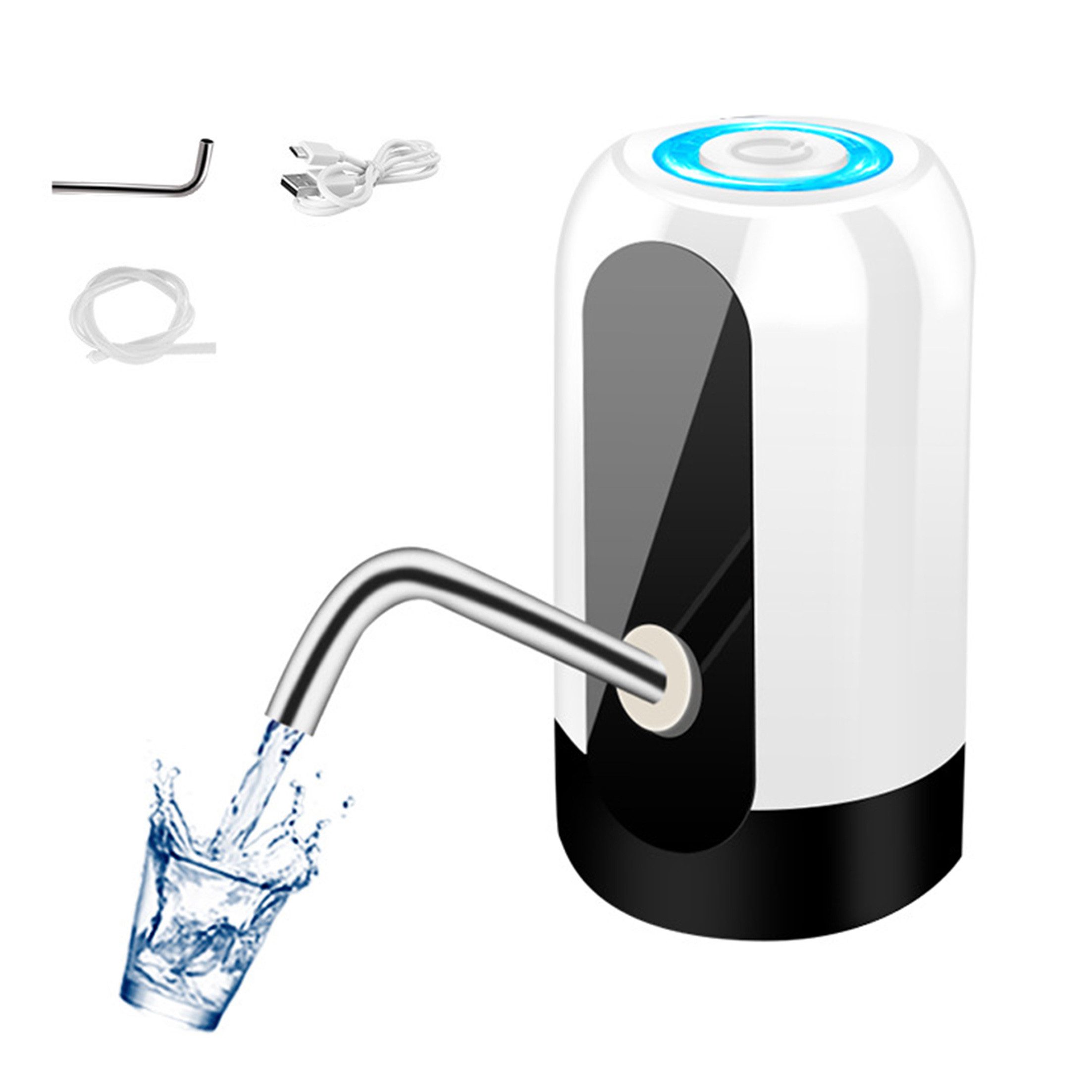 KINSI Getränkespender Elektrische Wasserpumpe für Wasserkessel – Automatischer Dispenser, für zu Hause, Büro & Picknick,Leise & Tragbar