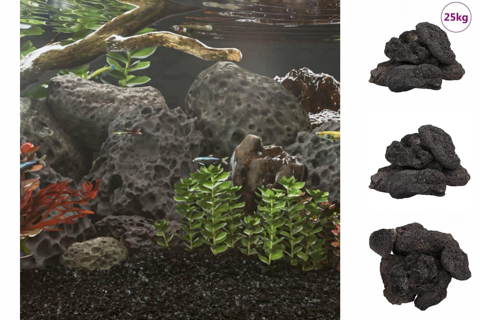 vidaXL Aquariumunterschrank Lavagranulat 25 kg Schwarz 1030 cm für