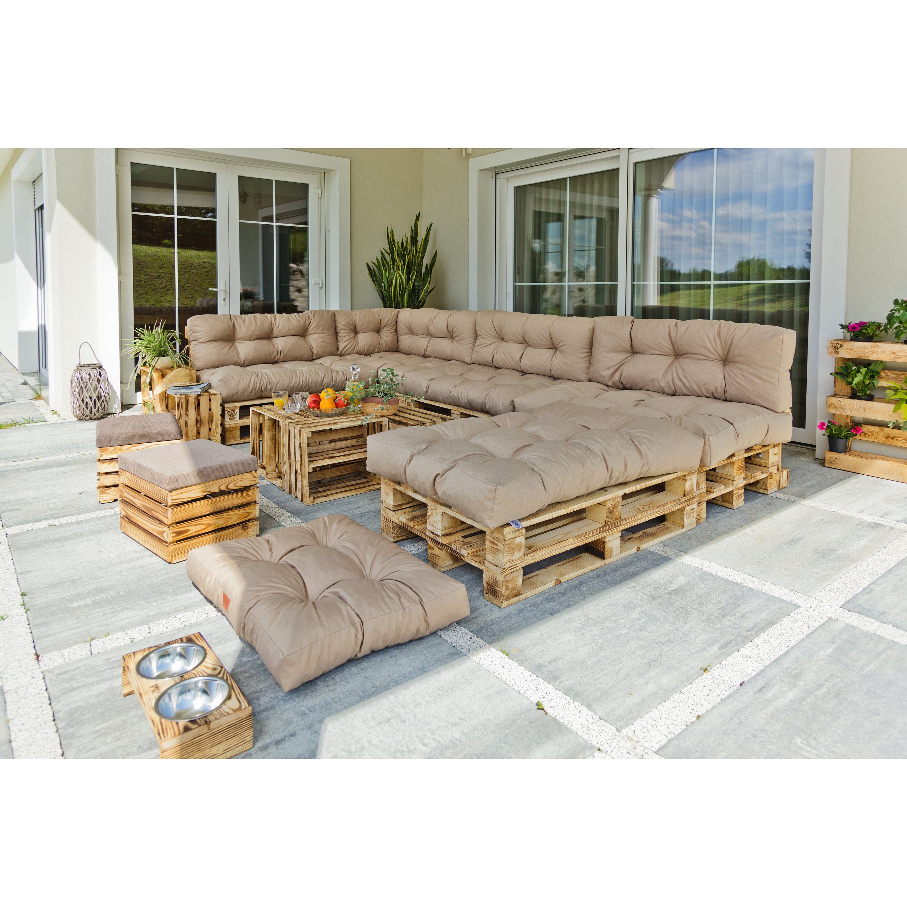 WEELOV Palettenkissen Palettenkissen Sitzkissen für SAND-UV bequem (beige-UV) und modern weich Haus, Garten